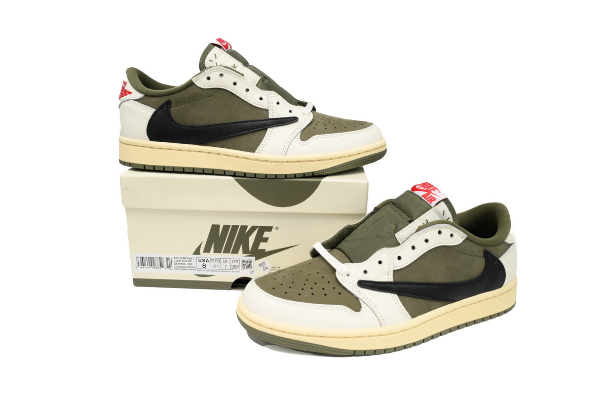 Travis Scott X Air Jordan 1 Low OG Olive Sneakers