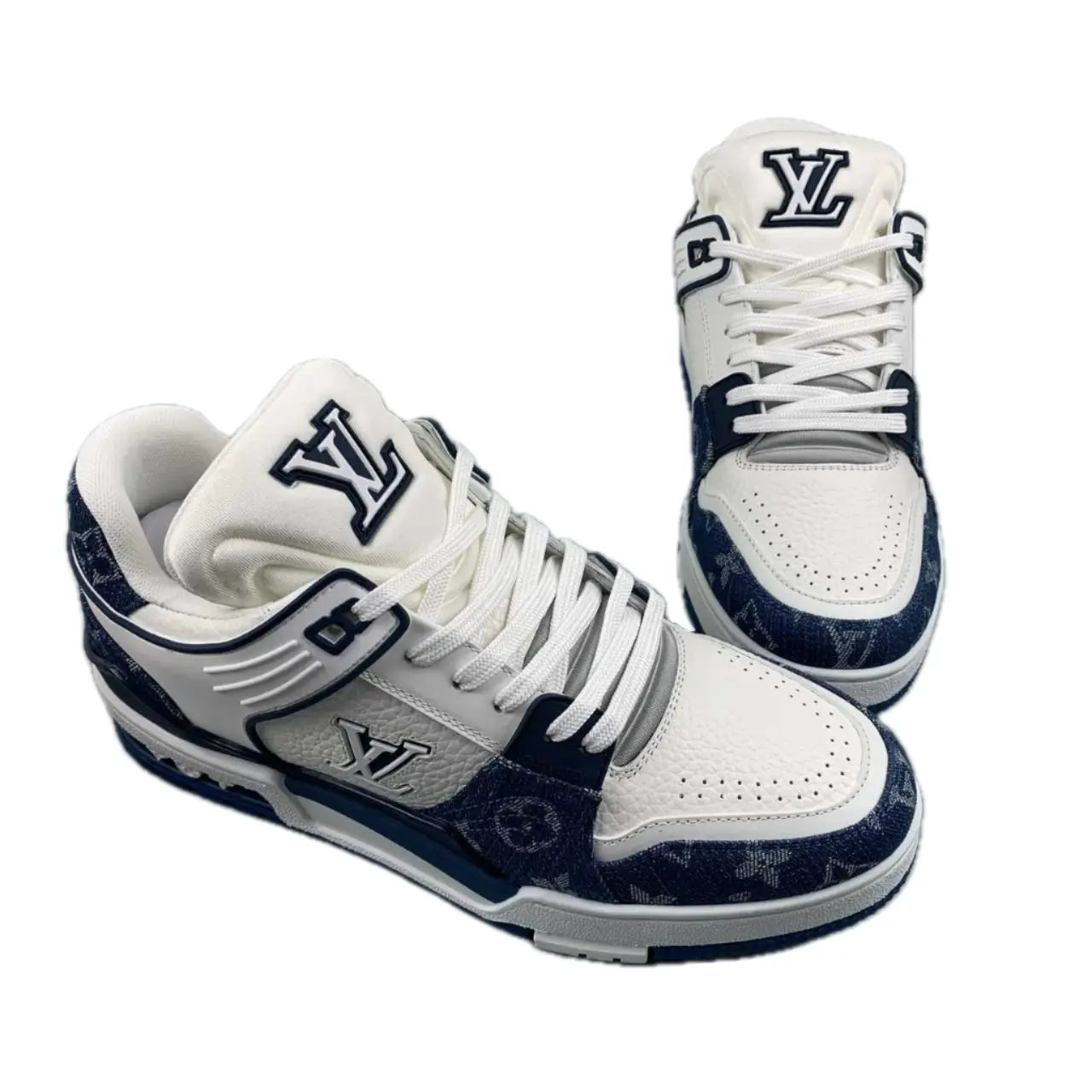 Louis Vuitton Trainer White Blue Sneakers
