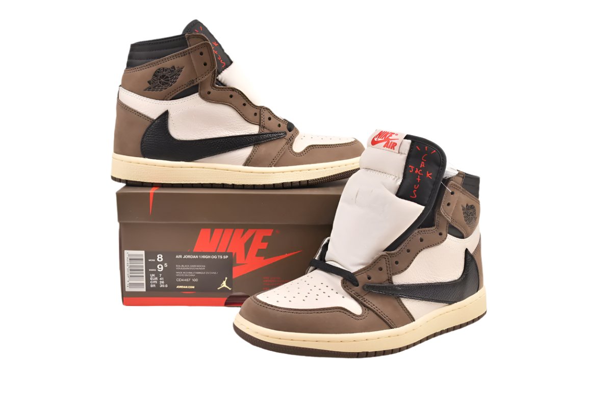 Air Jordan 1 High Brown and White Sneakers