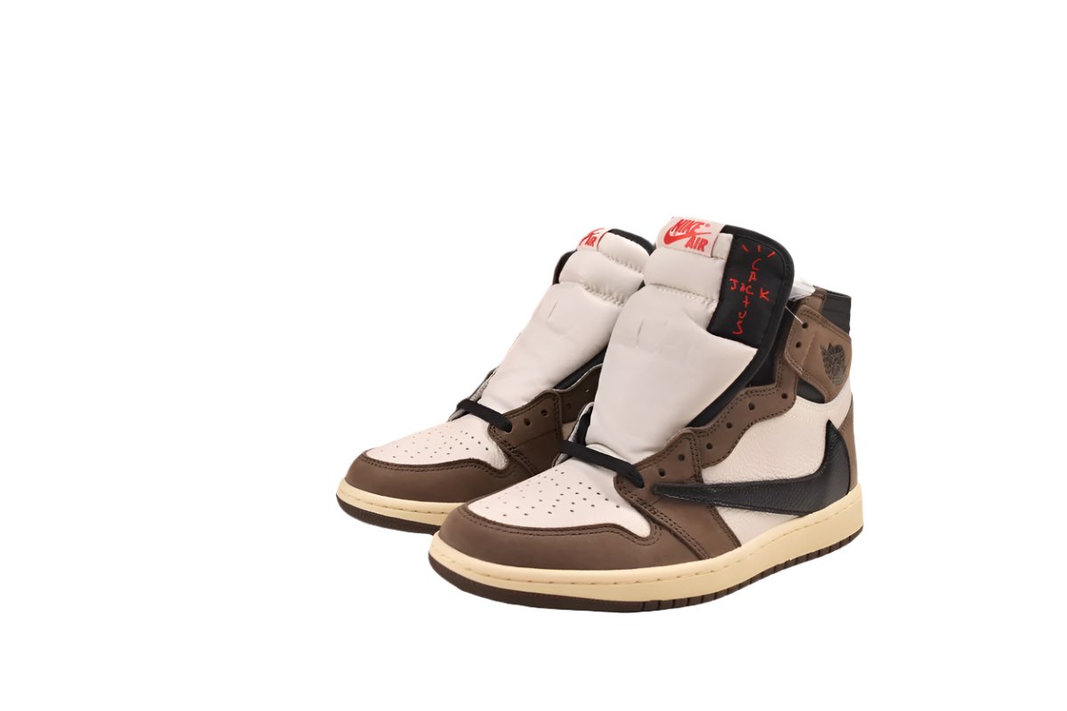 Air Jordan 1 High Brown and White Sneakers