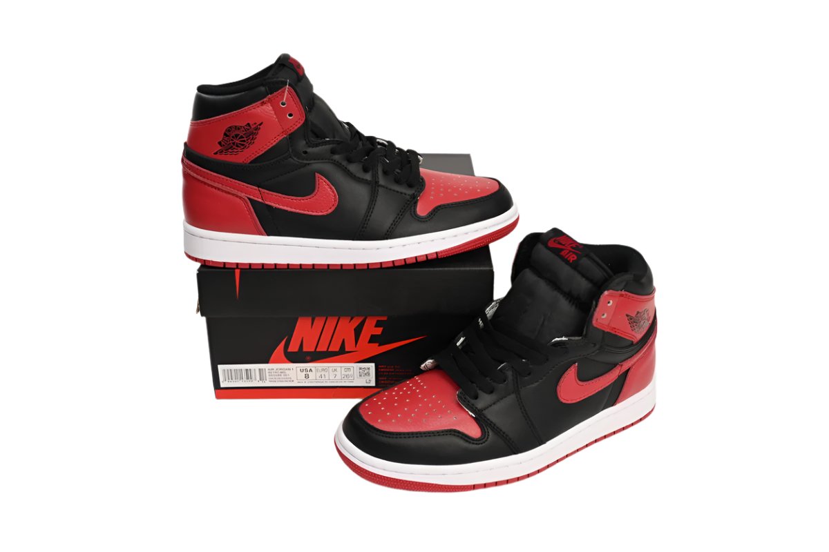 Air Jordan High 1 Black and Red Sneakers