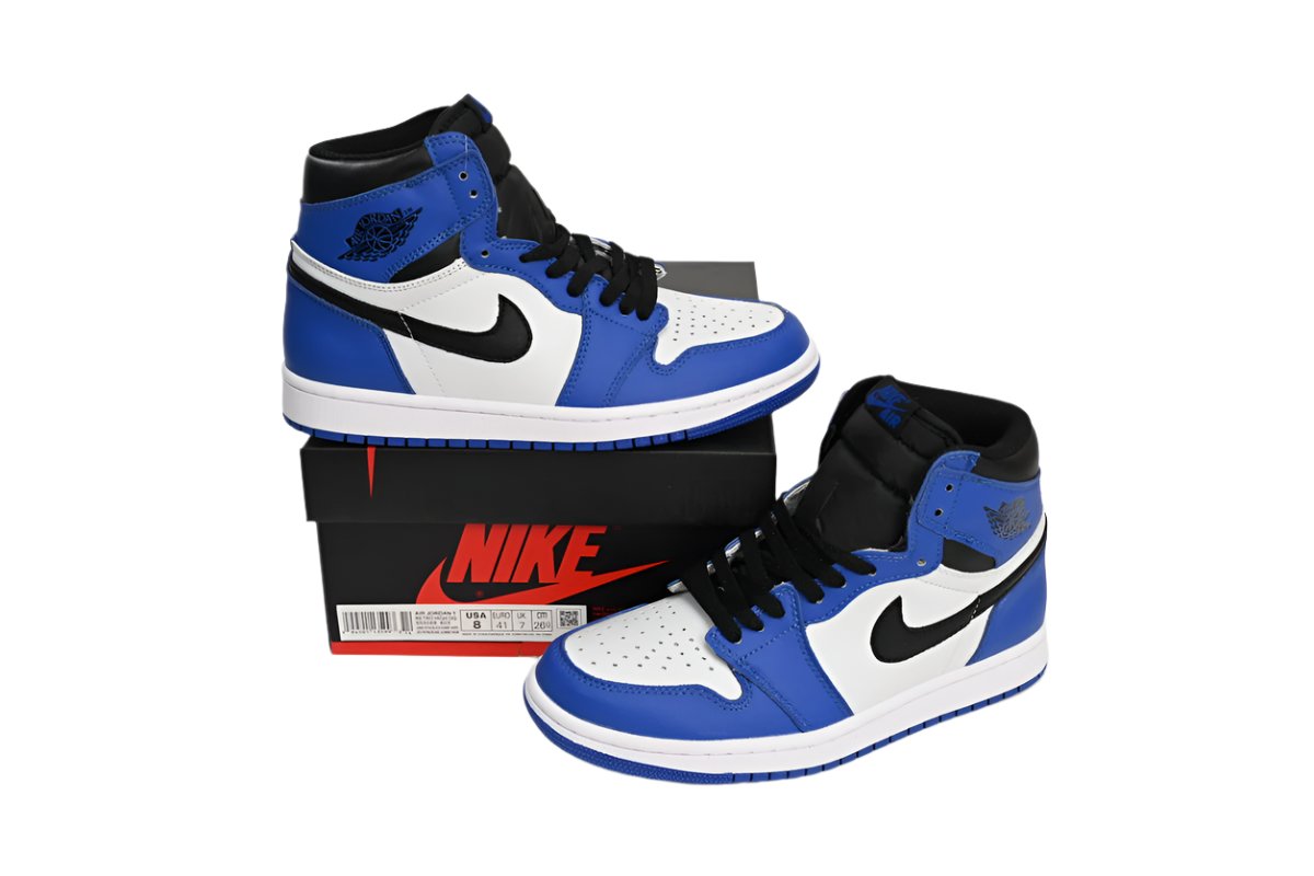Air Jordan 1 High Blue and White Sneakers