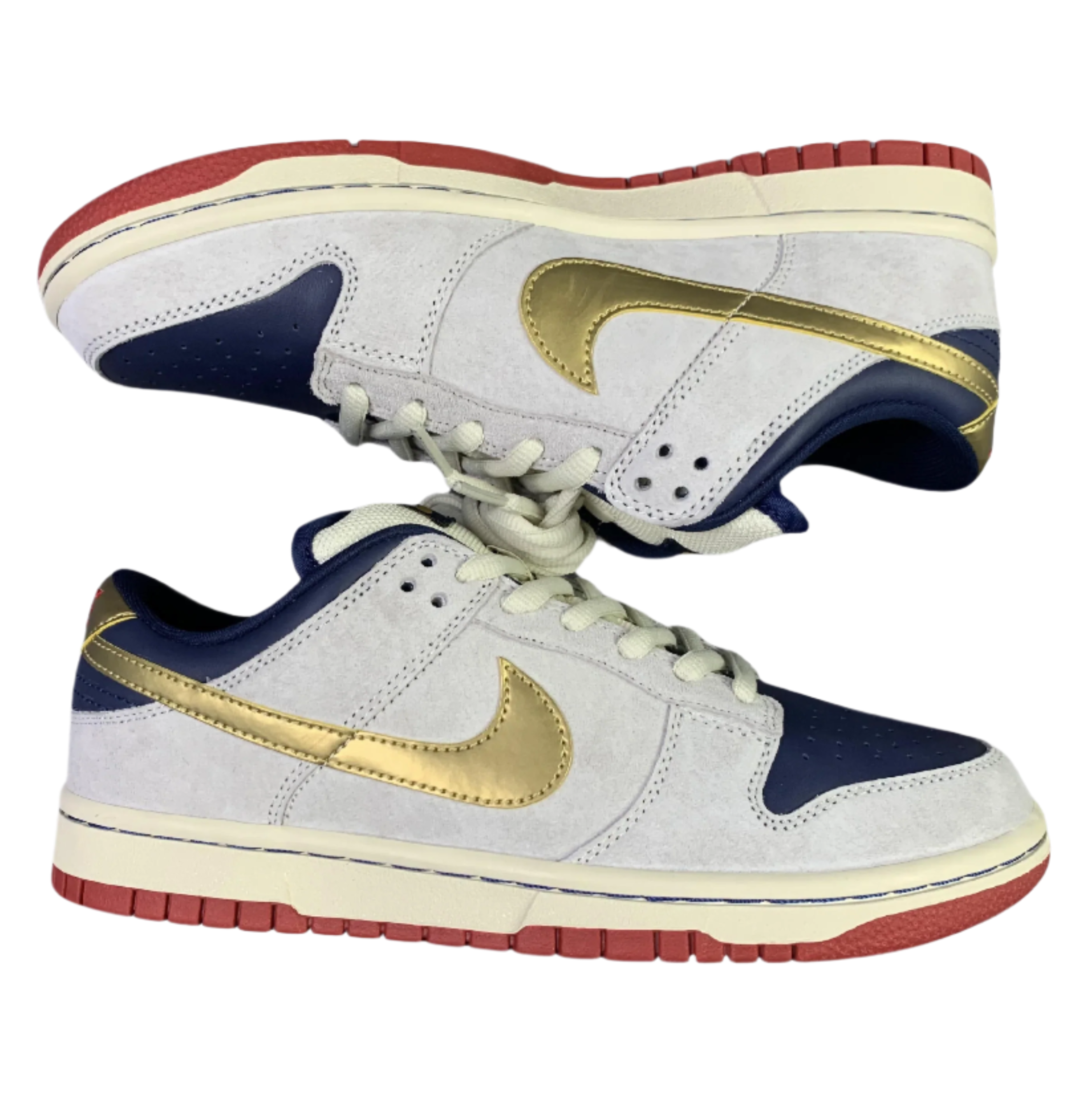 SB Dunk Low - Gold & Navy Suede