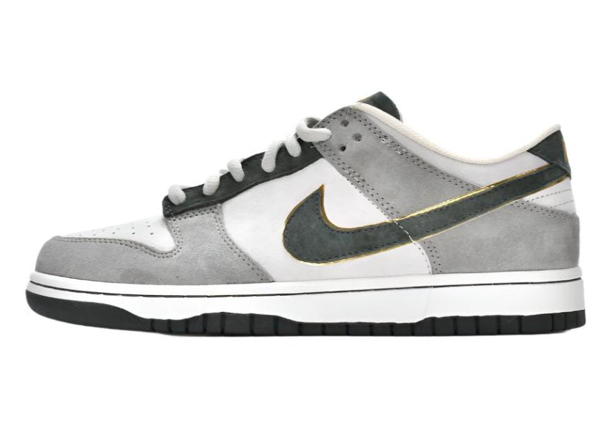 SB Dunk Low - Gray, White & Green