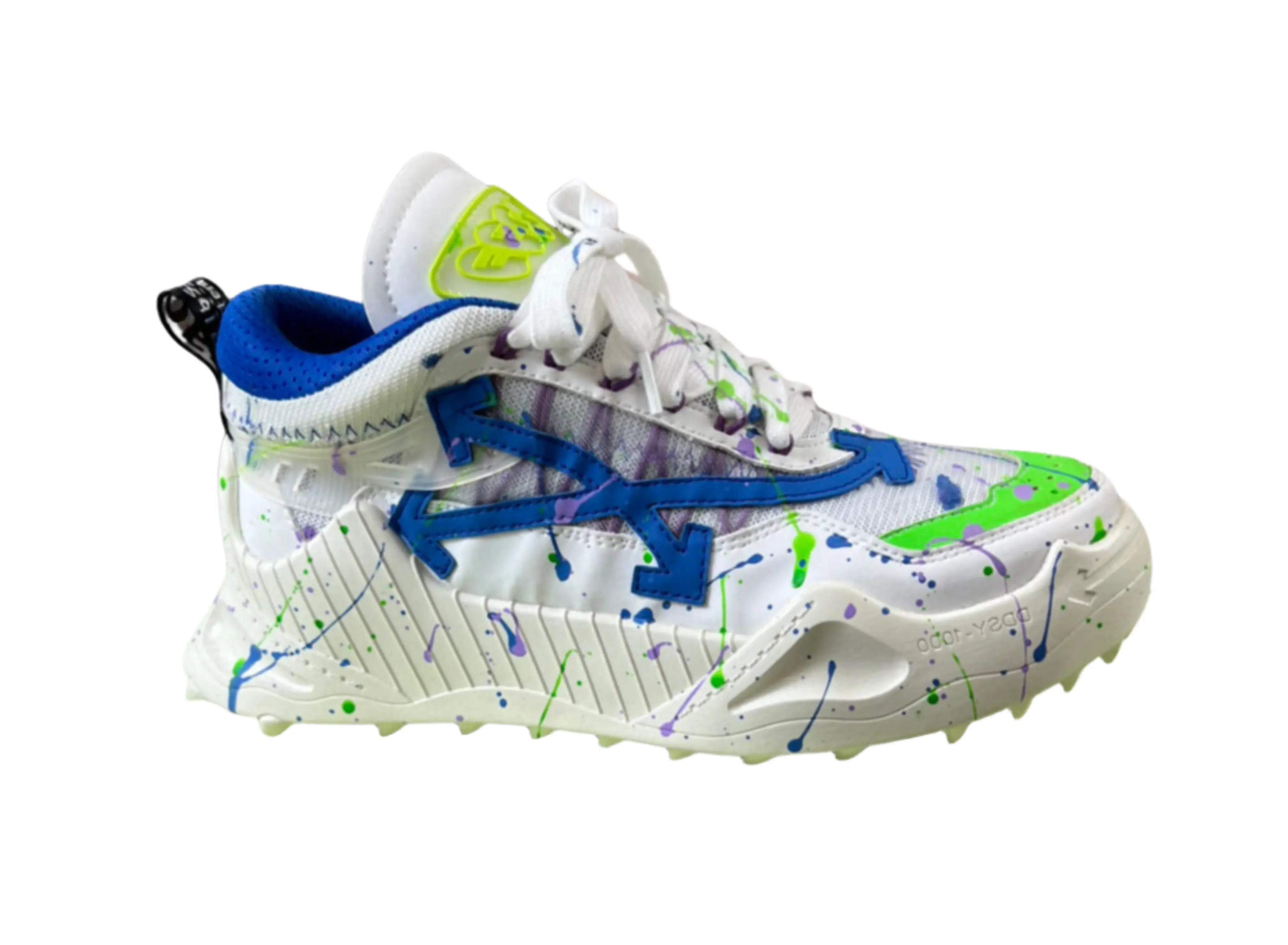 Off-White ODSY-1000 - White, Blue & Neon Splatter Off-White