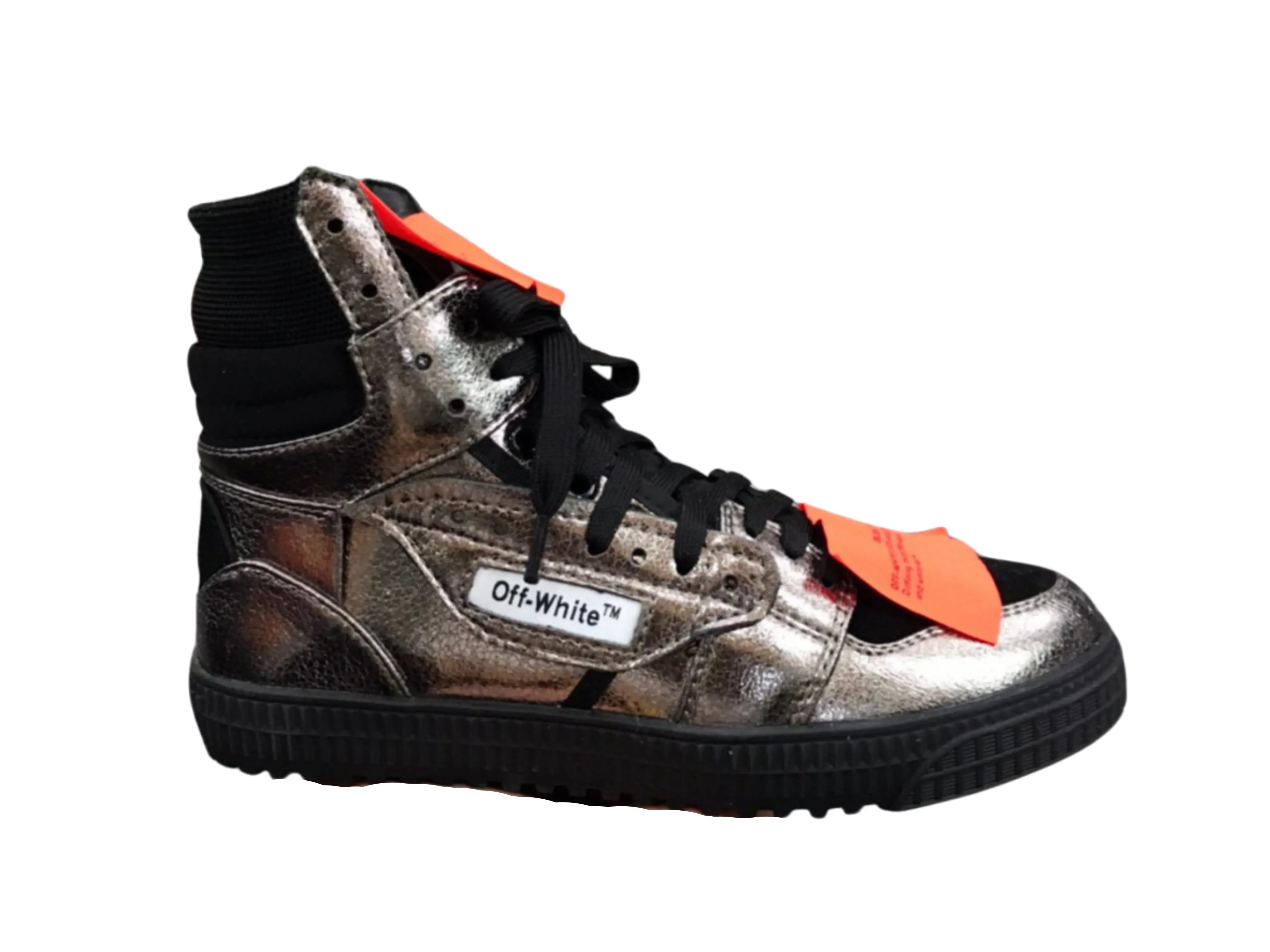 Off-White Off-Court 3.0 High Top - Metallic Silver & Black Off-White
