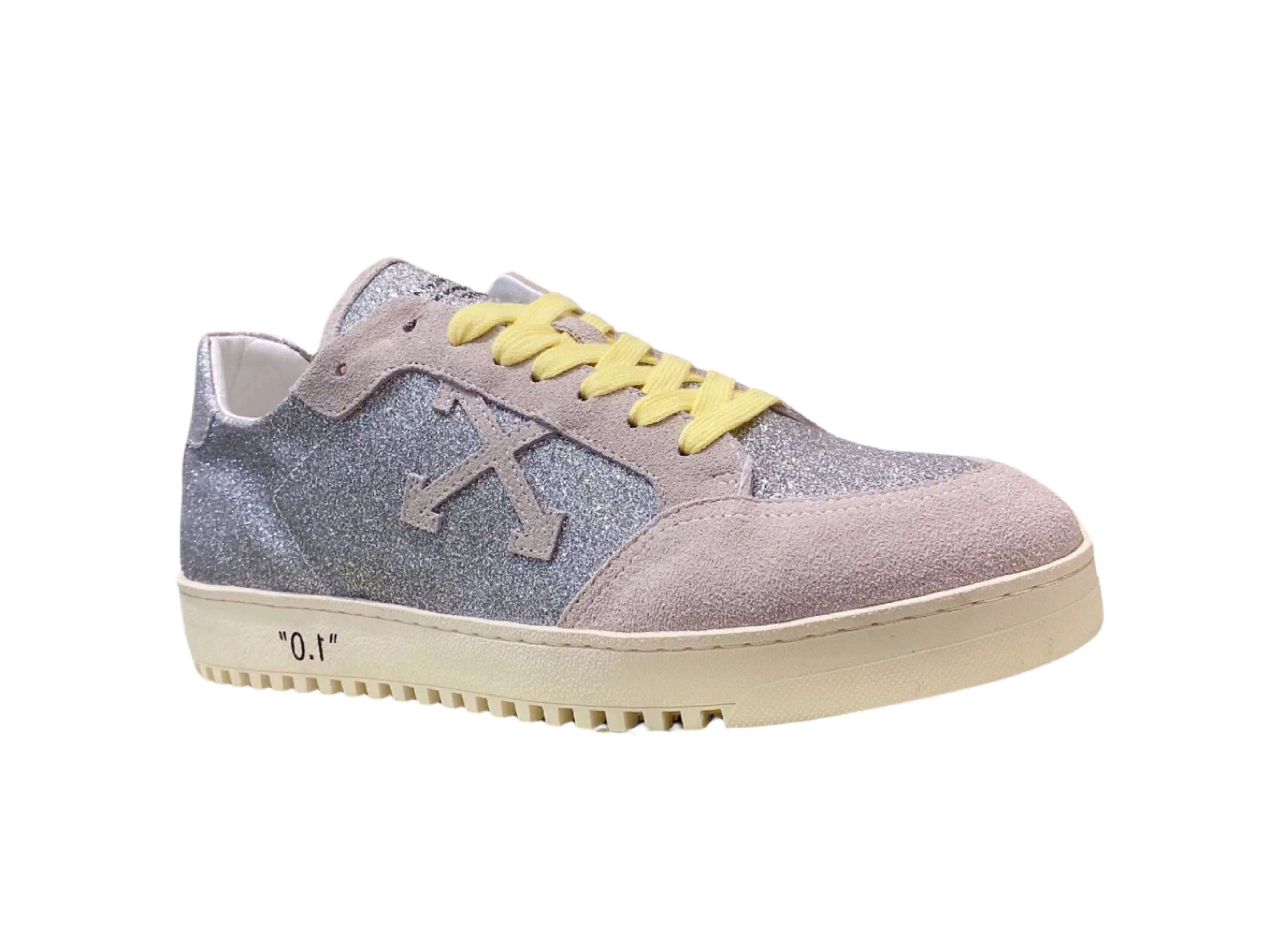 Off-White Vulcanized Low Top - Glitter Silver & Beige - B-Shop