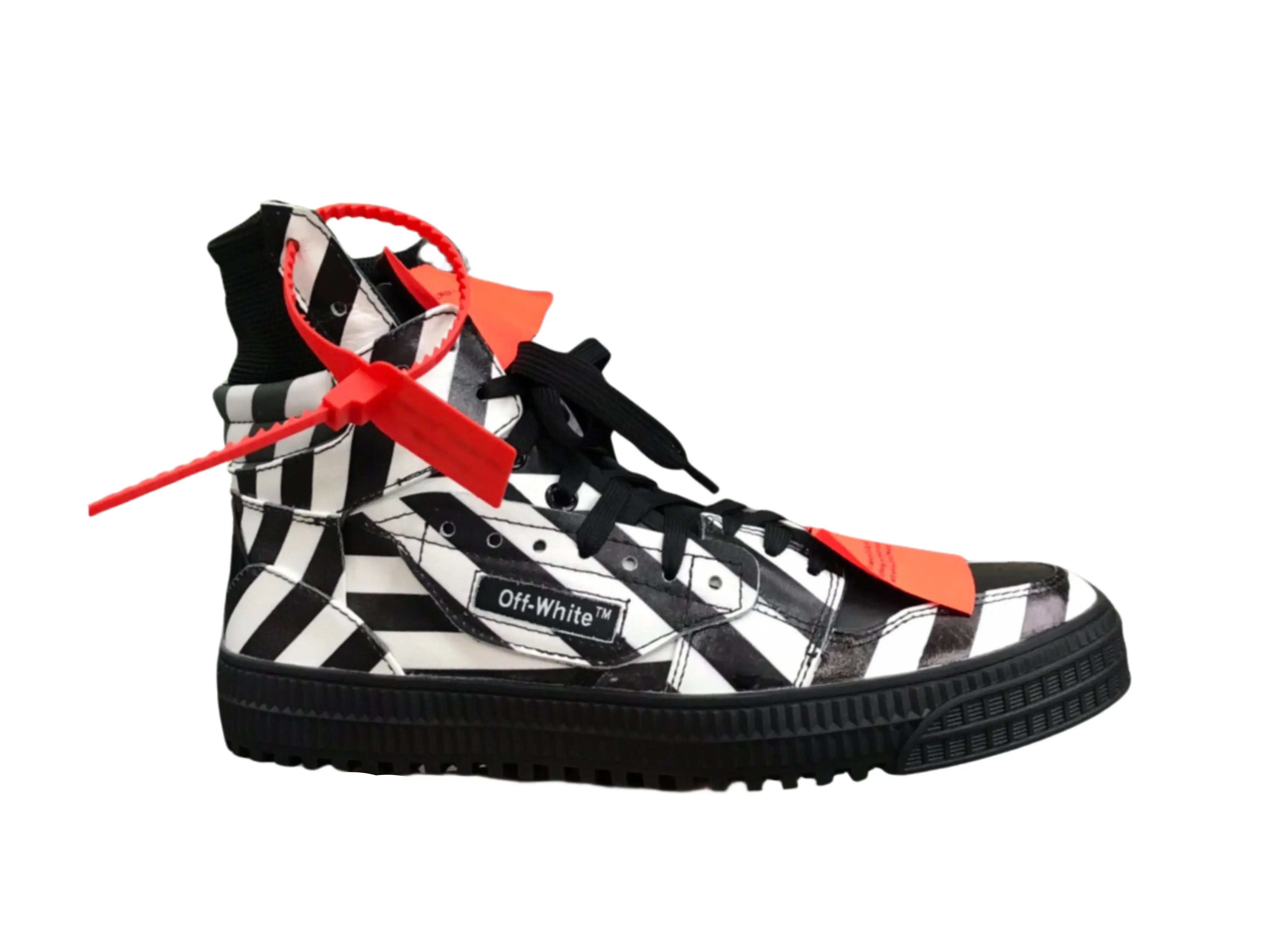 Off-White Off-Court 3.0 High Top - Black & White Striped Off-White