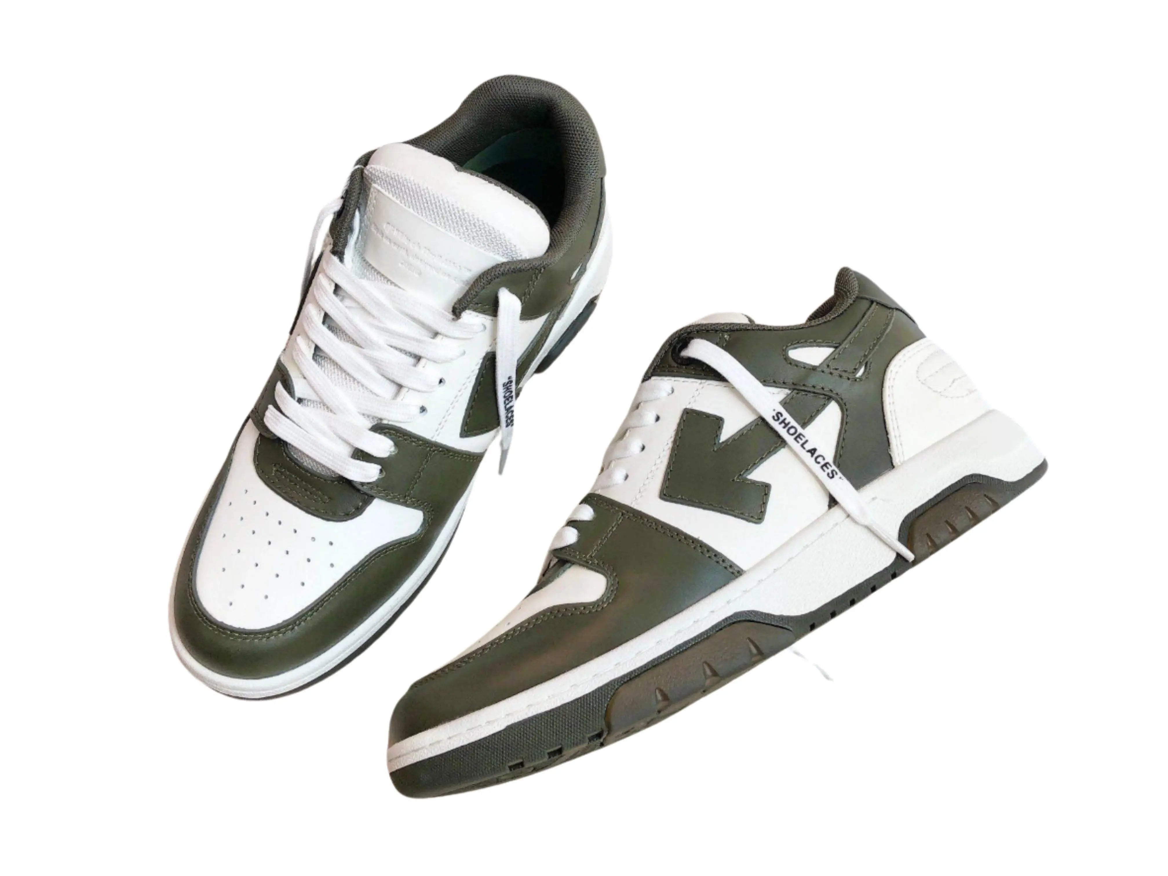 Off-White Out Of Office Low Top - White & Olive Green Off-White