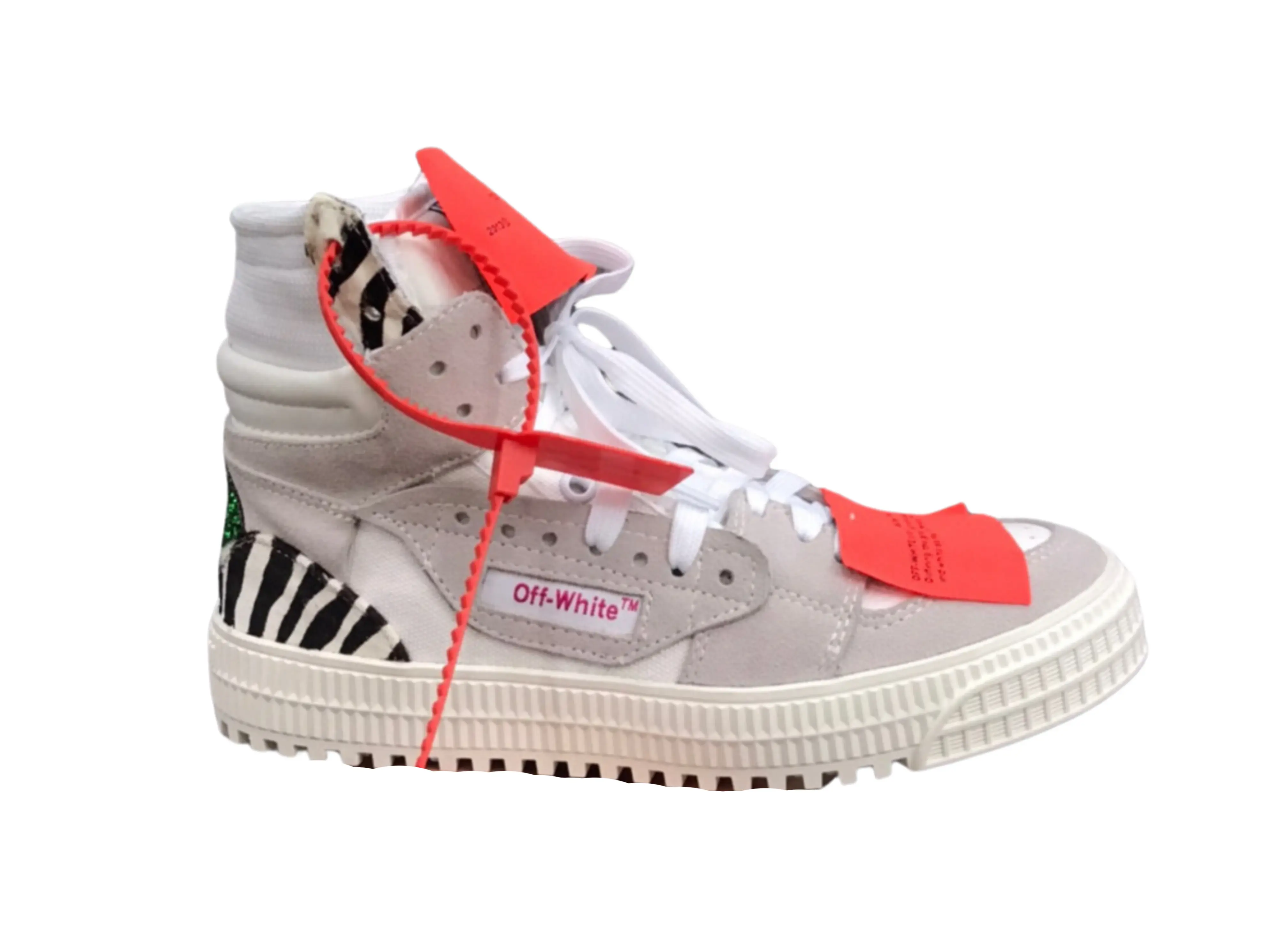 Off-White Off-Court 3.0 High Top - Grey Suede & Zebra Print Off-White