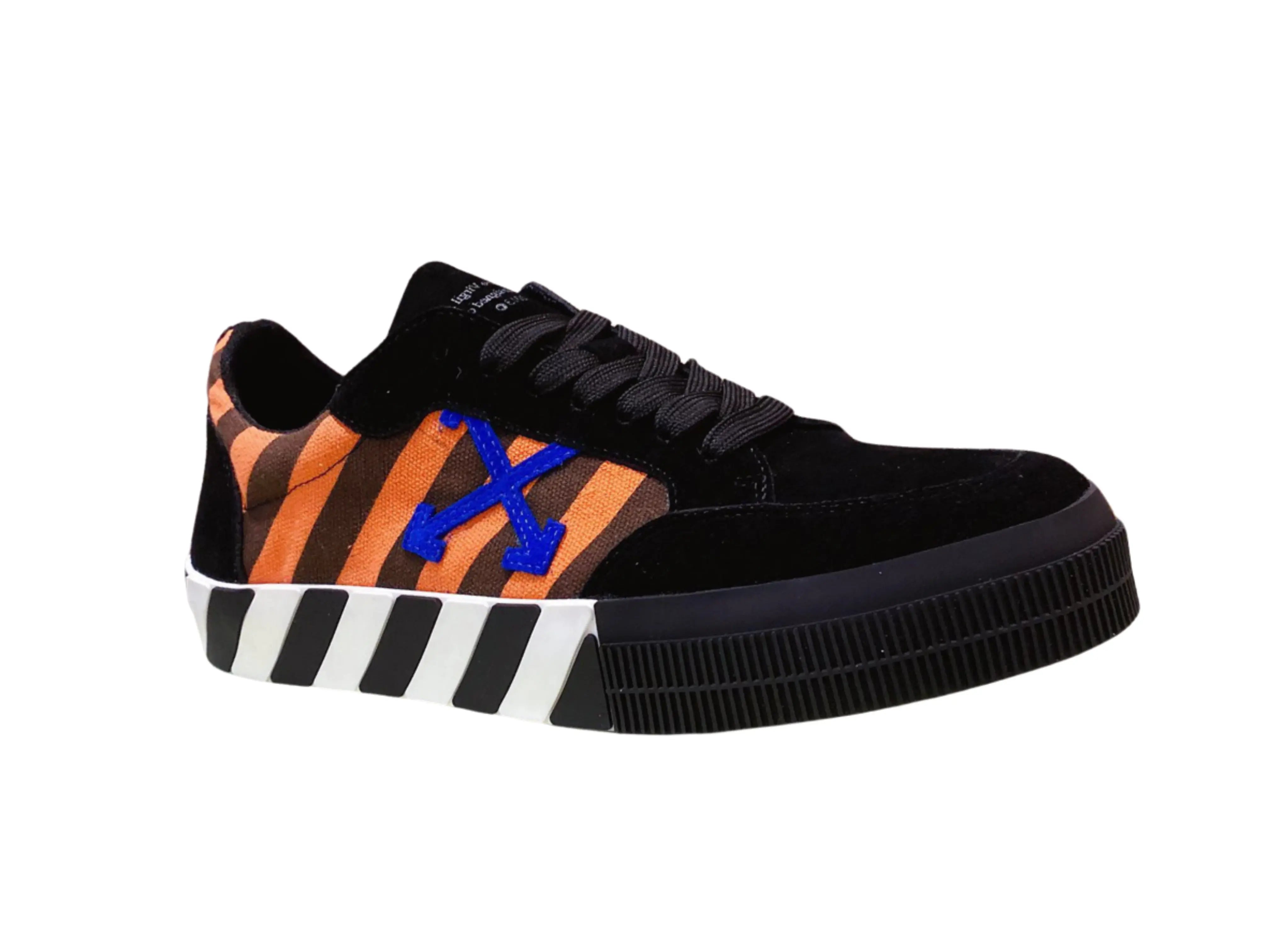 Off-White Vulcanized Low Top - Black & Orange Stripes - B-Shop