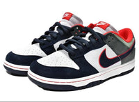 SB Dunk Low - Navy, Gray & Red