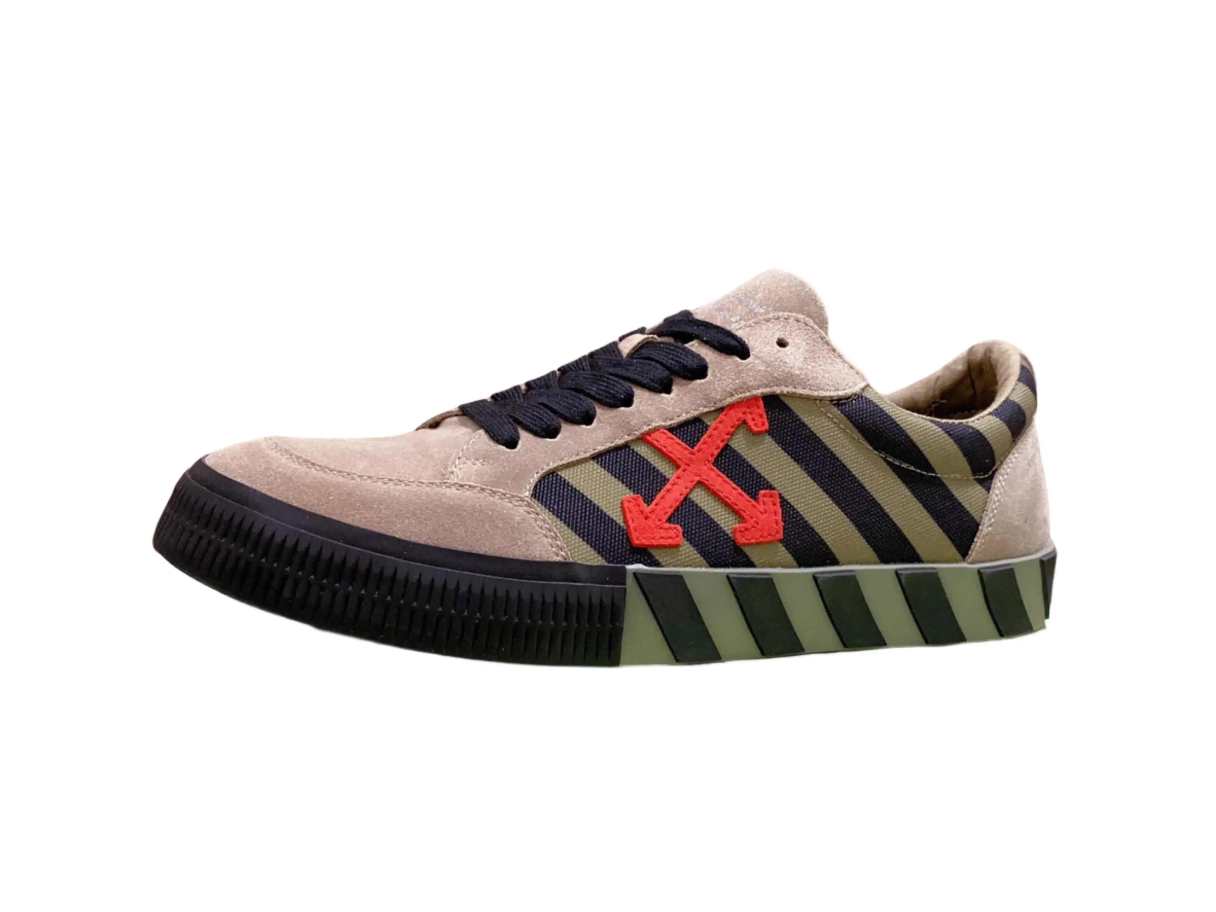 Off-White Vulcanized Low Top - Beige, Black & Red Off-White