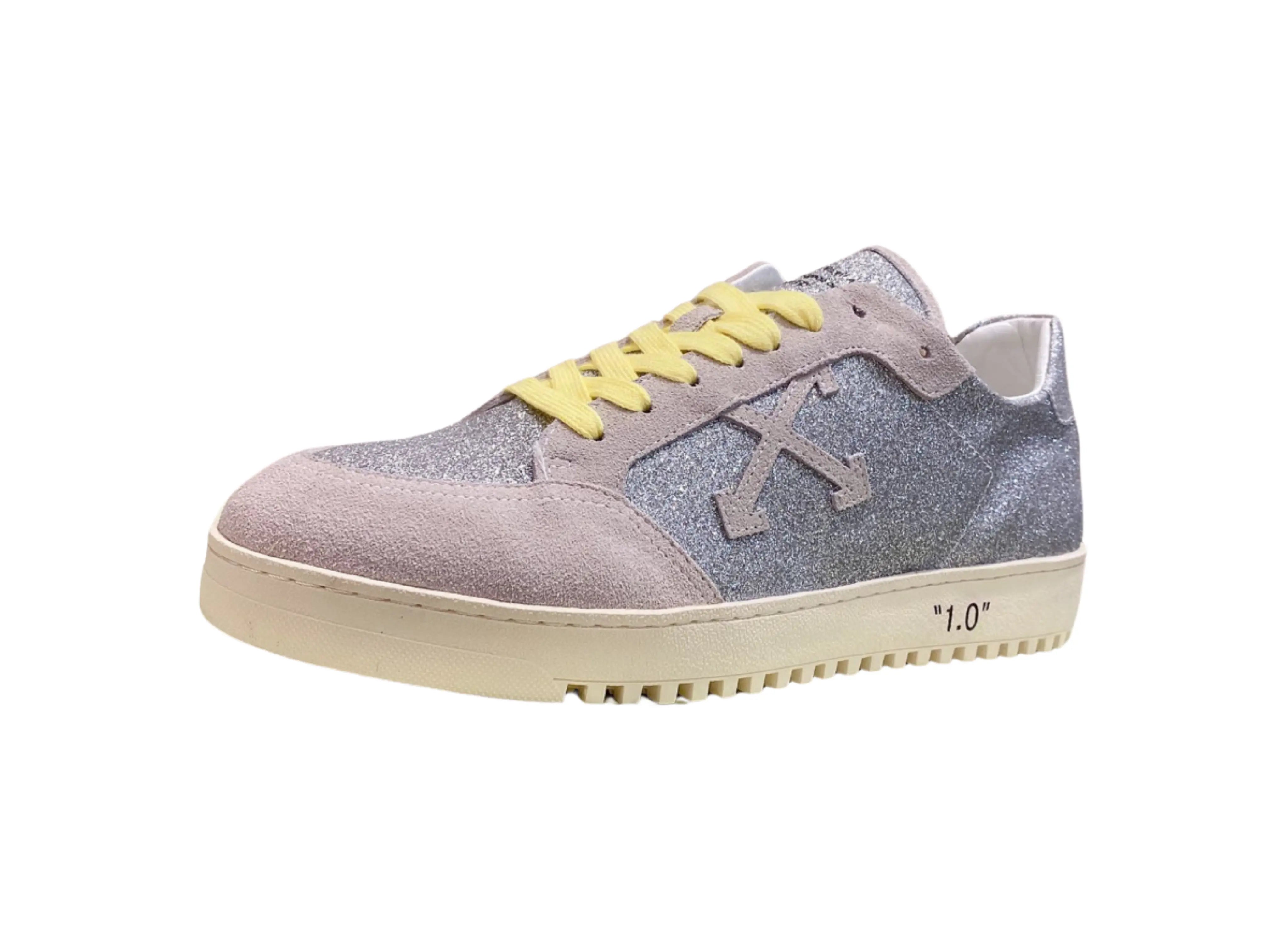Off-White Vulcanized Low Top - Glitter Silver & Beige - B-Shop
