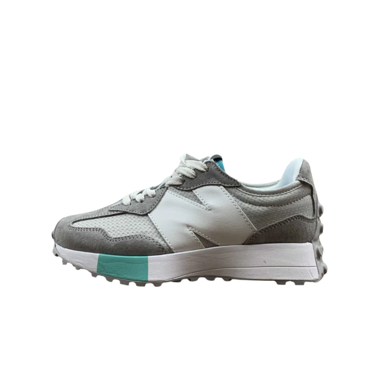 New Balance 327 - Grey & Mint Accent