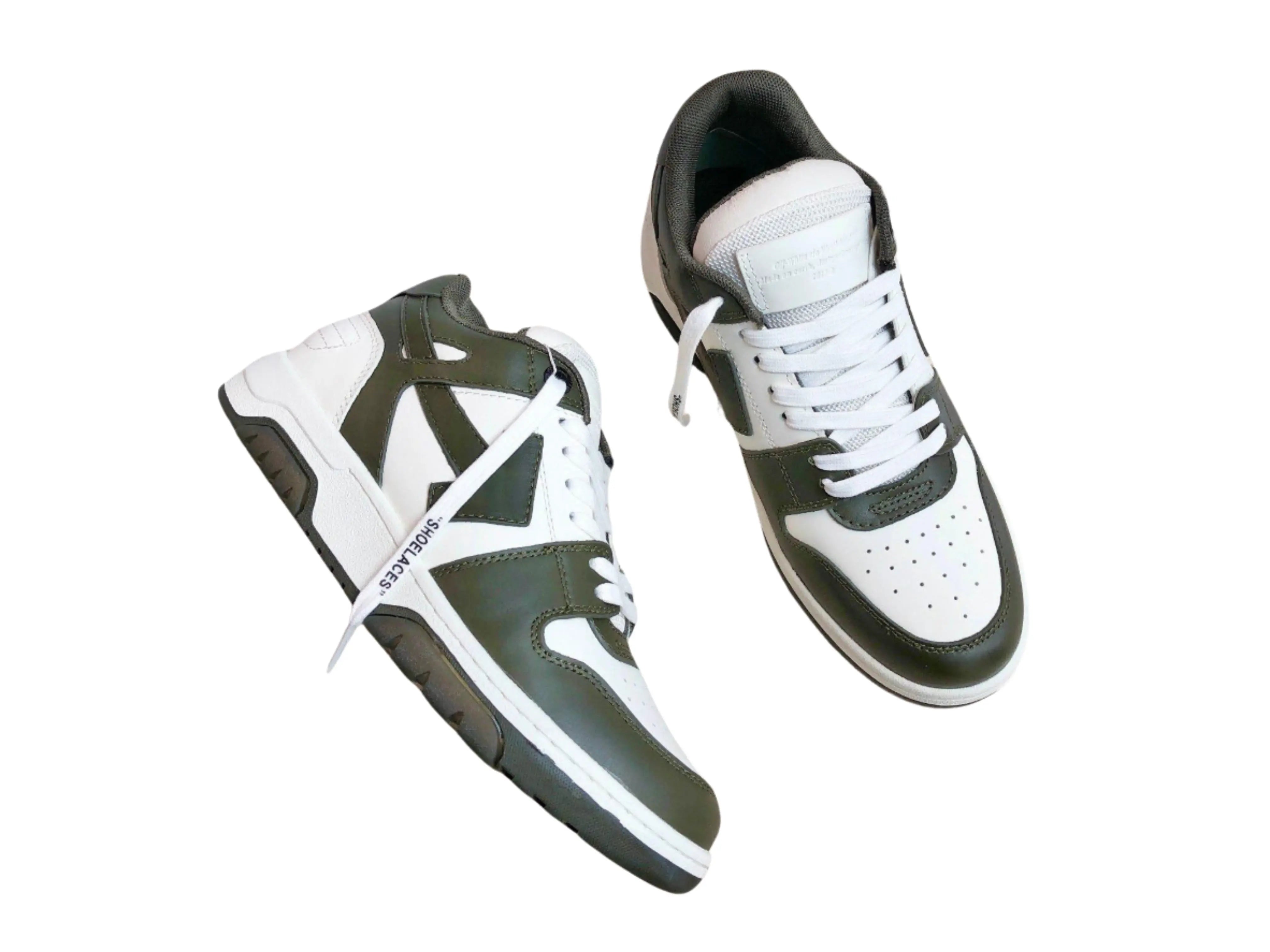 Off-White Out Of Office Low Top - White & Olive Green Off-White