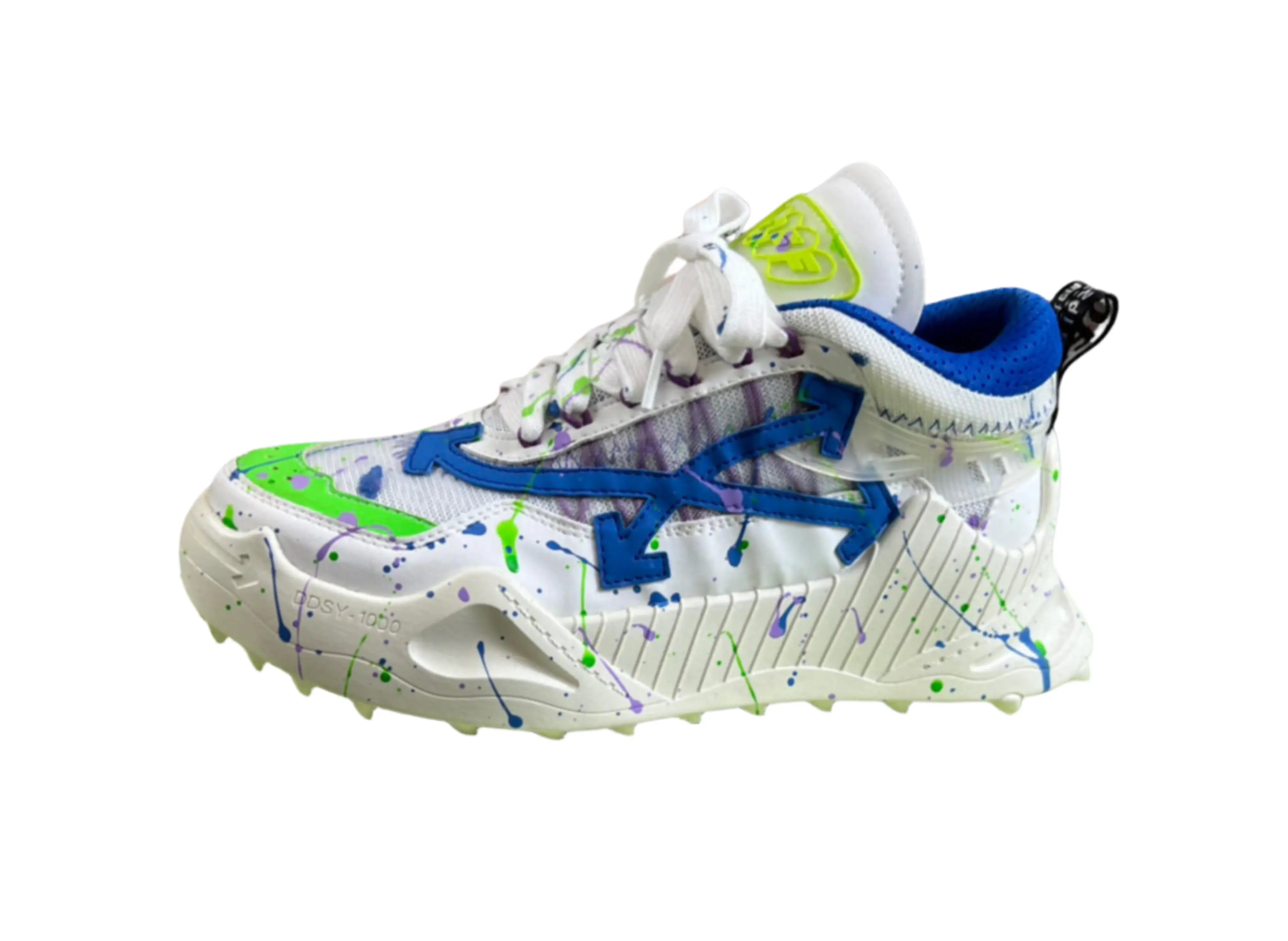 Off-White ODSY-1000 - White, Blue & Neon Splatter Off-White