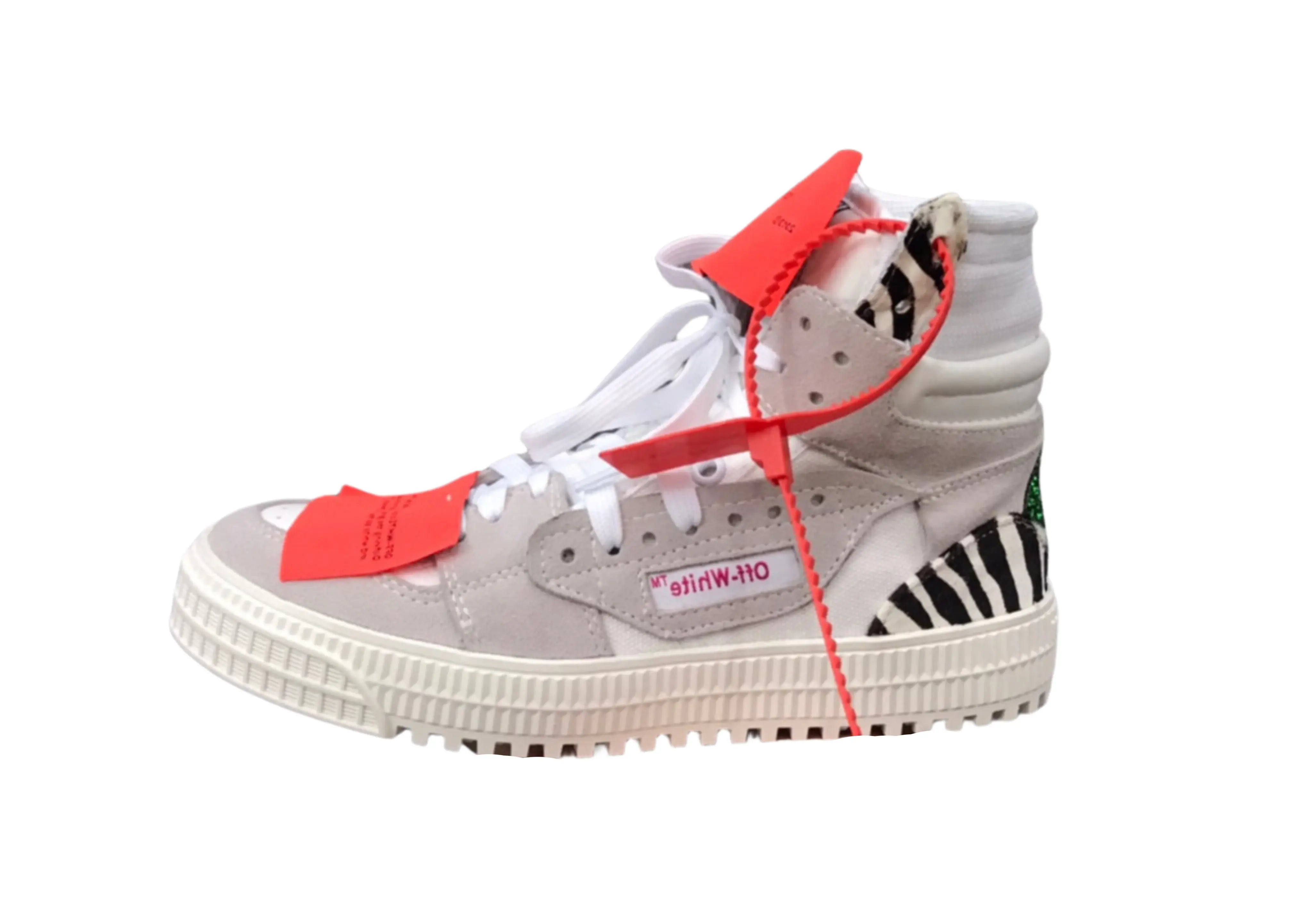 Off-White Off-Court 3.0 High Top - Grey Suede & Zebra Print Off-White