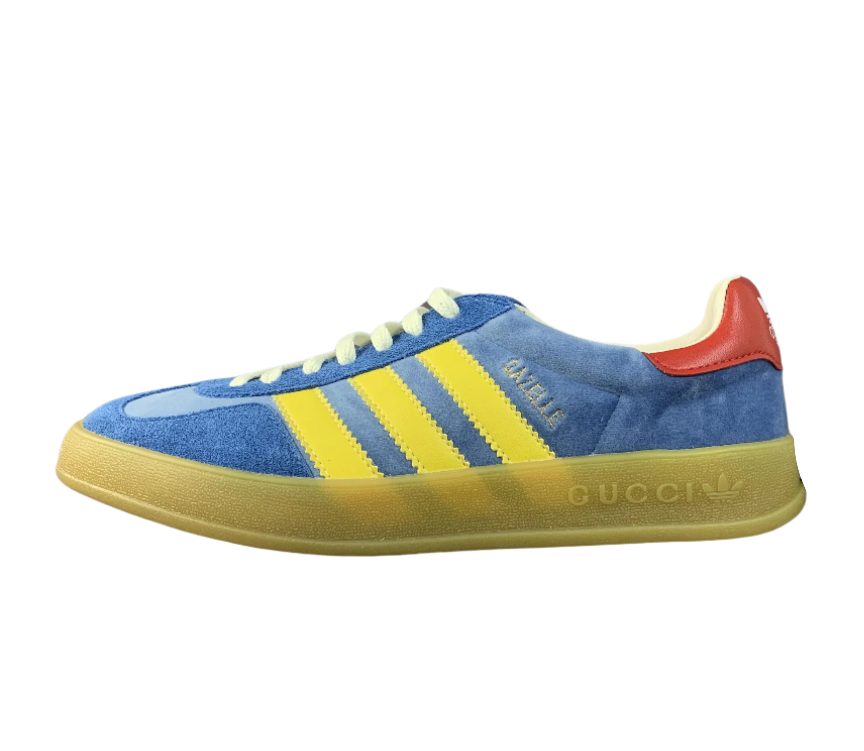 Adidas Gazelle x Gucci - Blue Suede & Yellow Stripes