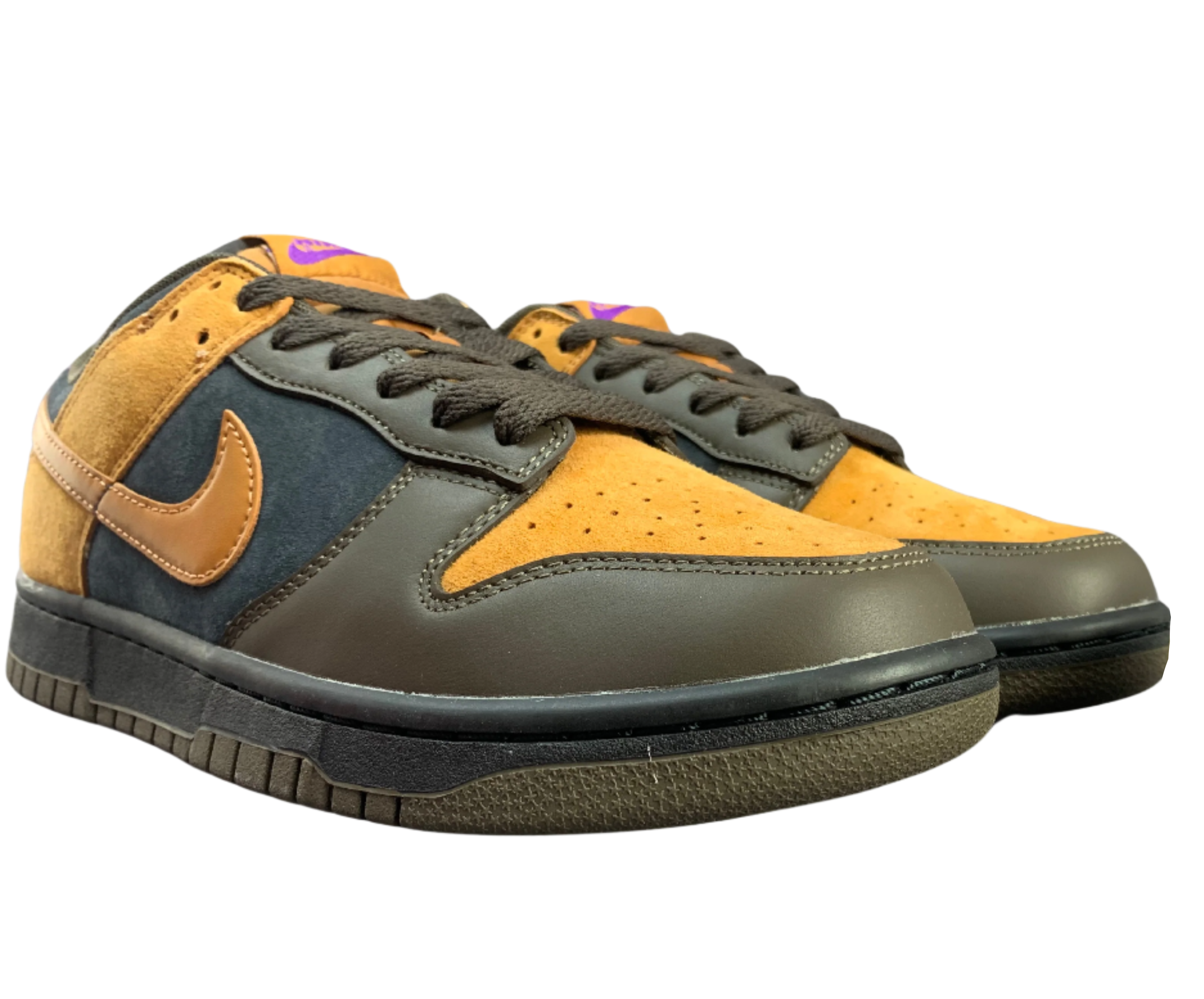 SB Dunk Low - Olive and Orange Suede