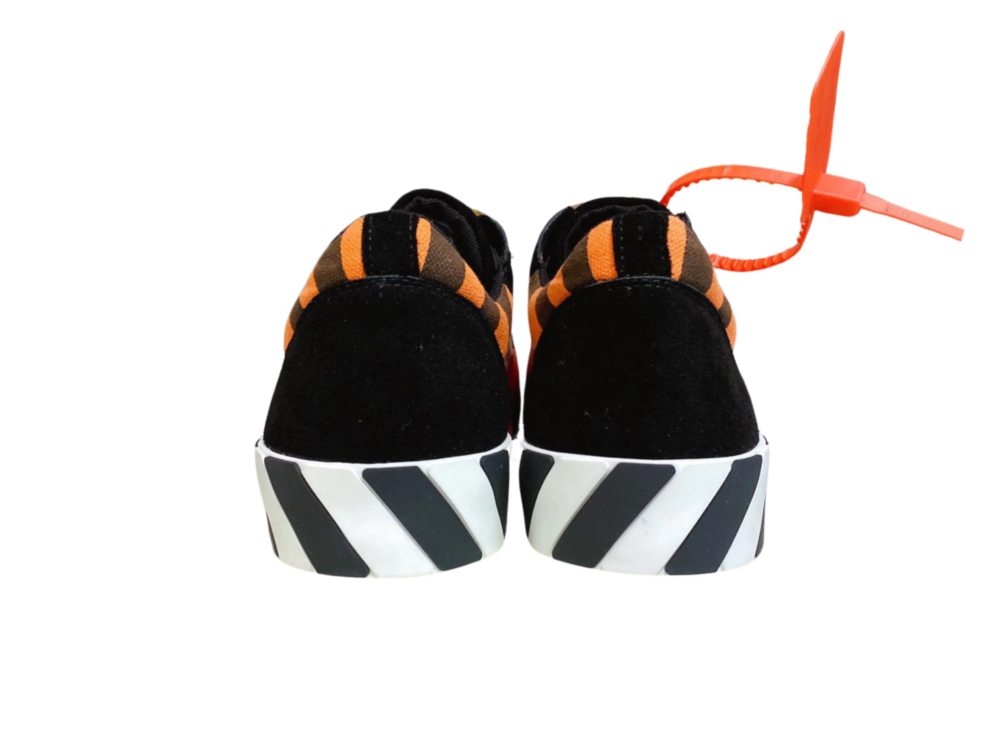 Off-White Vulcanized Low Top - Black & Orange Stripes - B-Shop