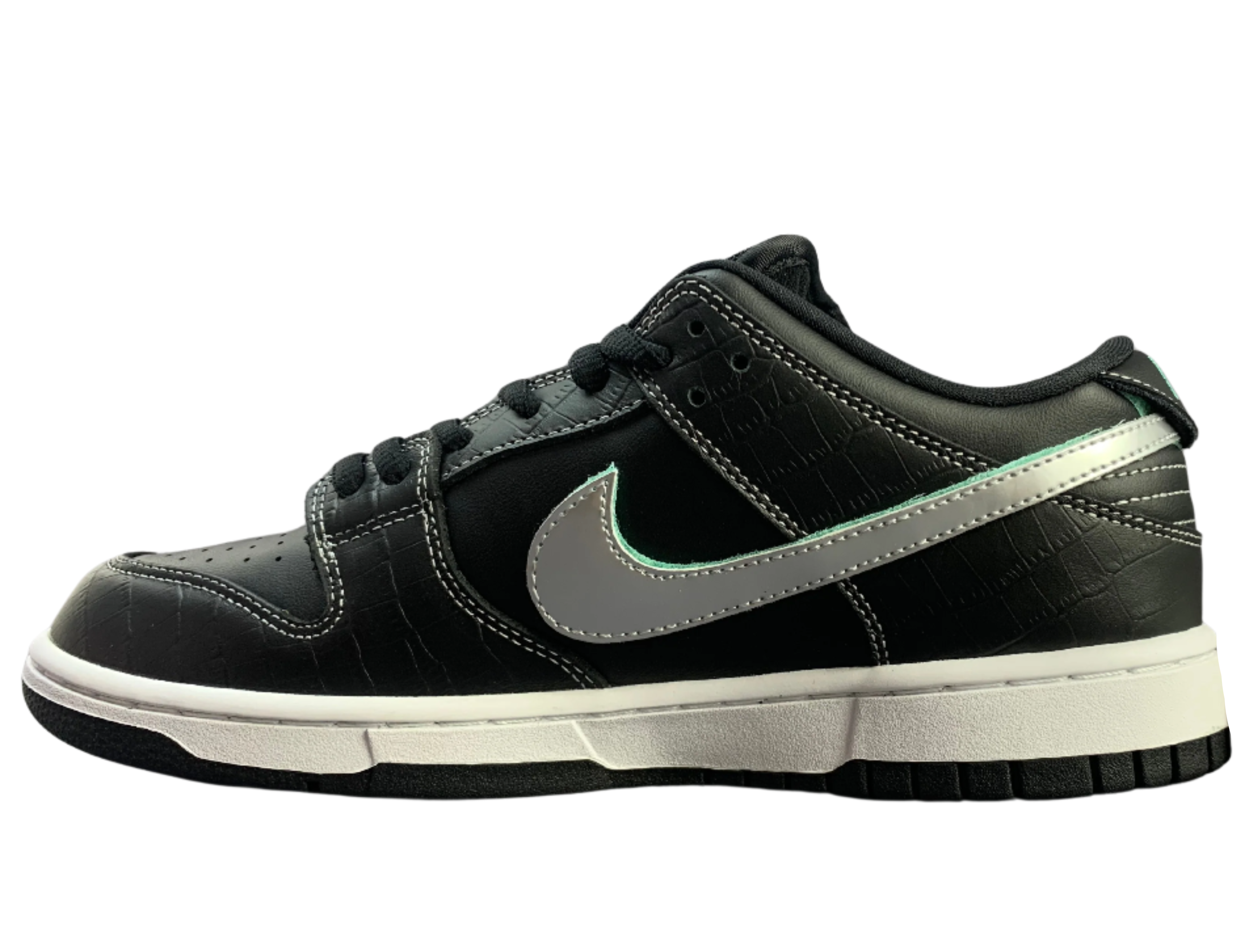 SB Dunk Low - Black Croc Reflective