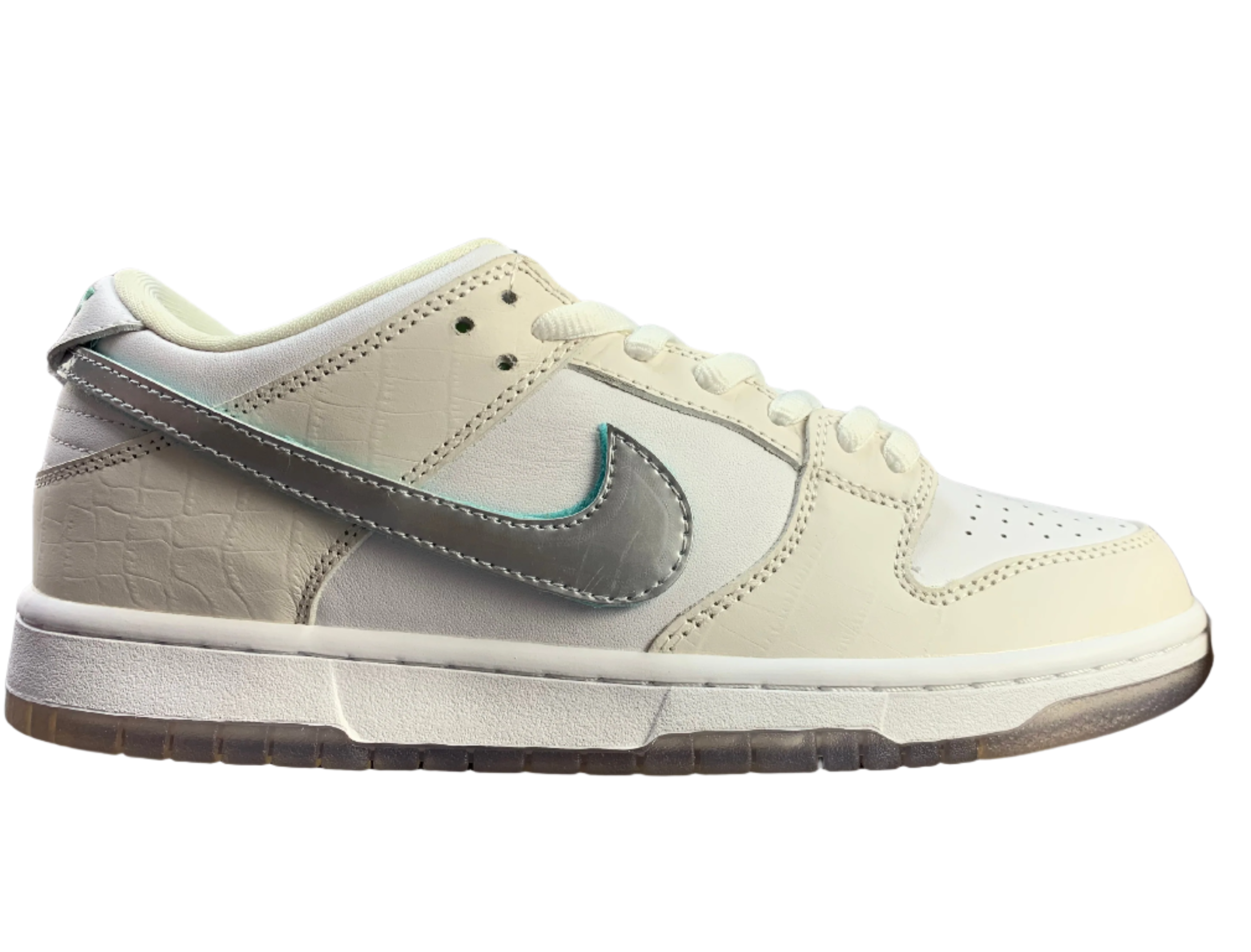 SB Dunk Low - Sail & Metallic Silver