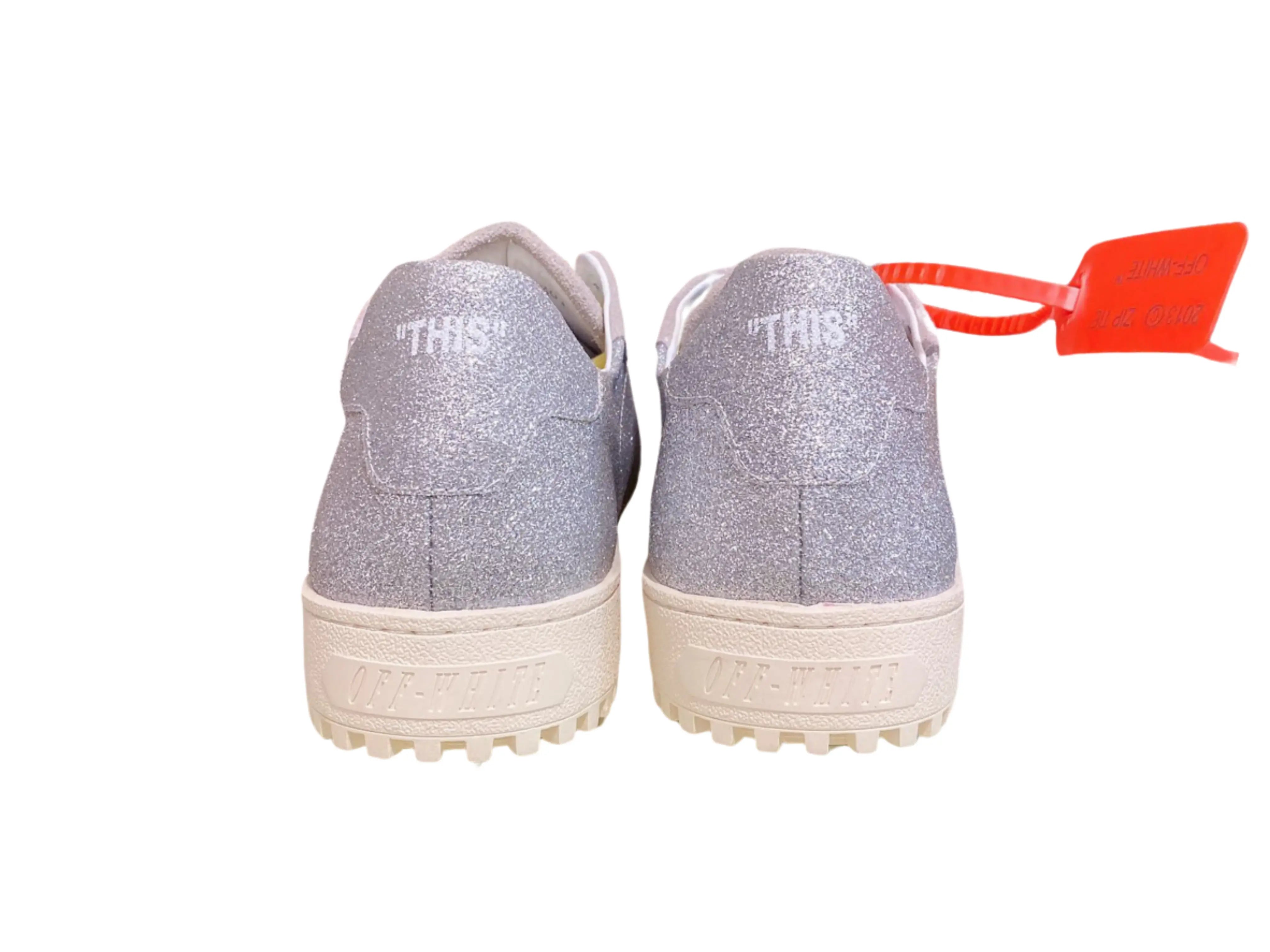 Off-White Vulcanized Low Top - Glitter Silver & Beige - B-Shop