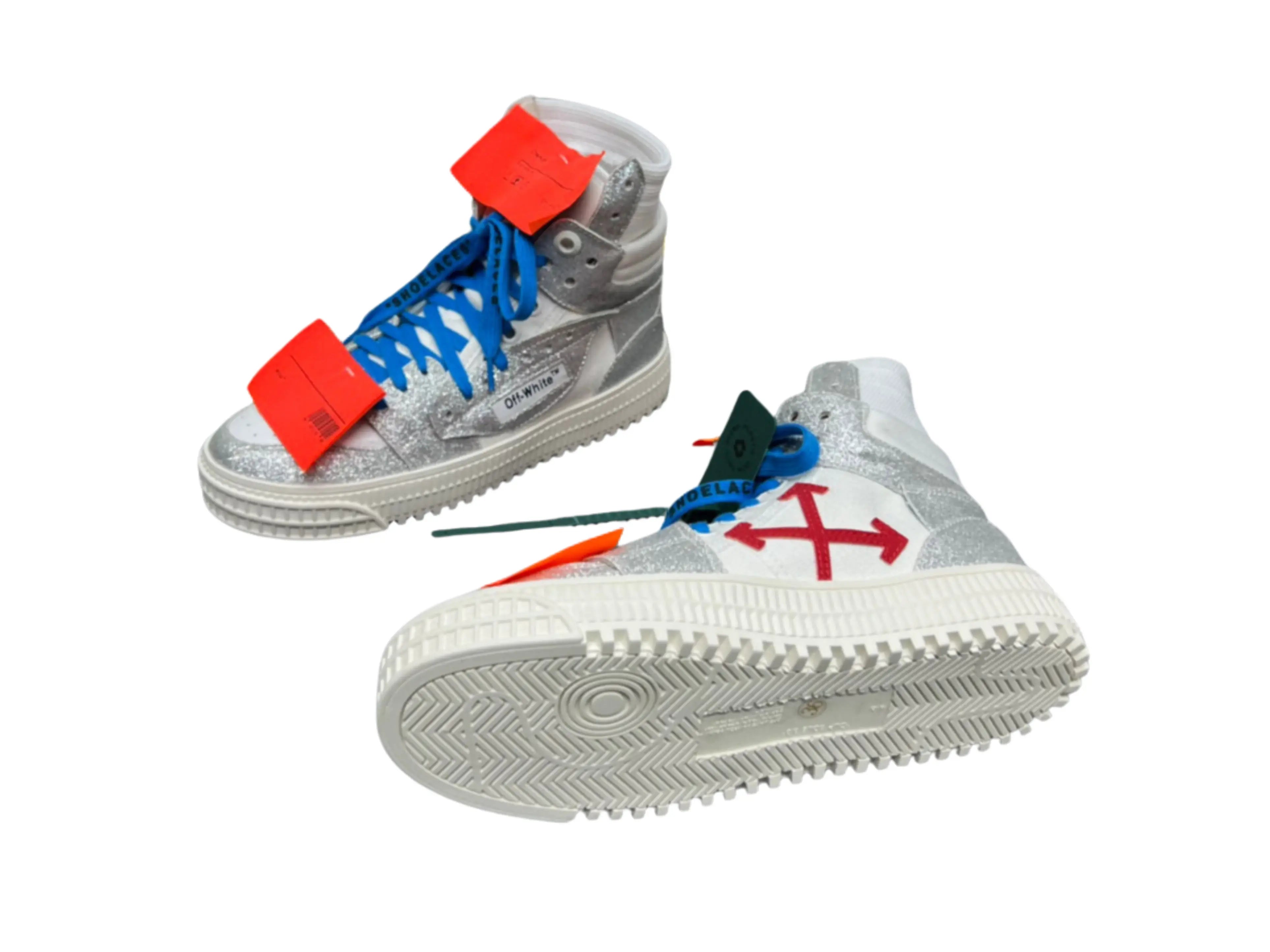 Off-White Off-Court 3.0 High Top - Silver Glitter & Red Arrow Off-White