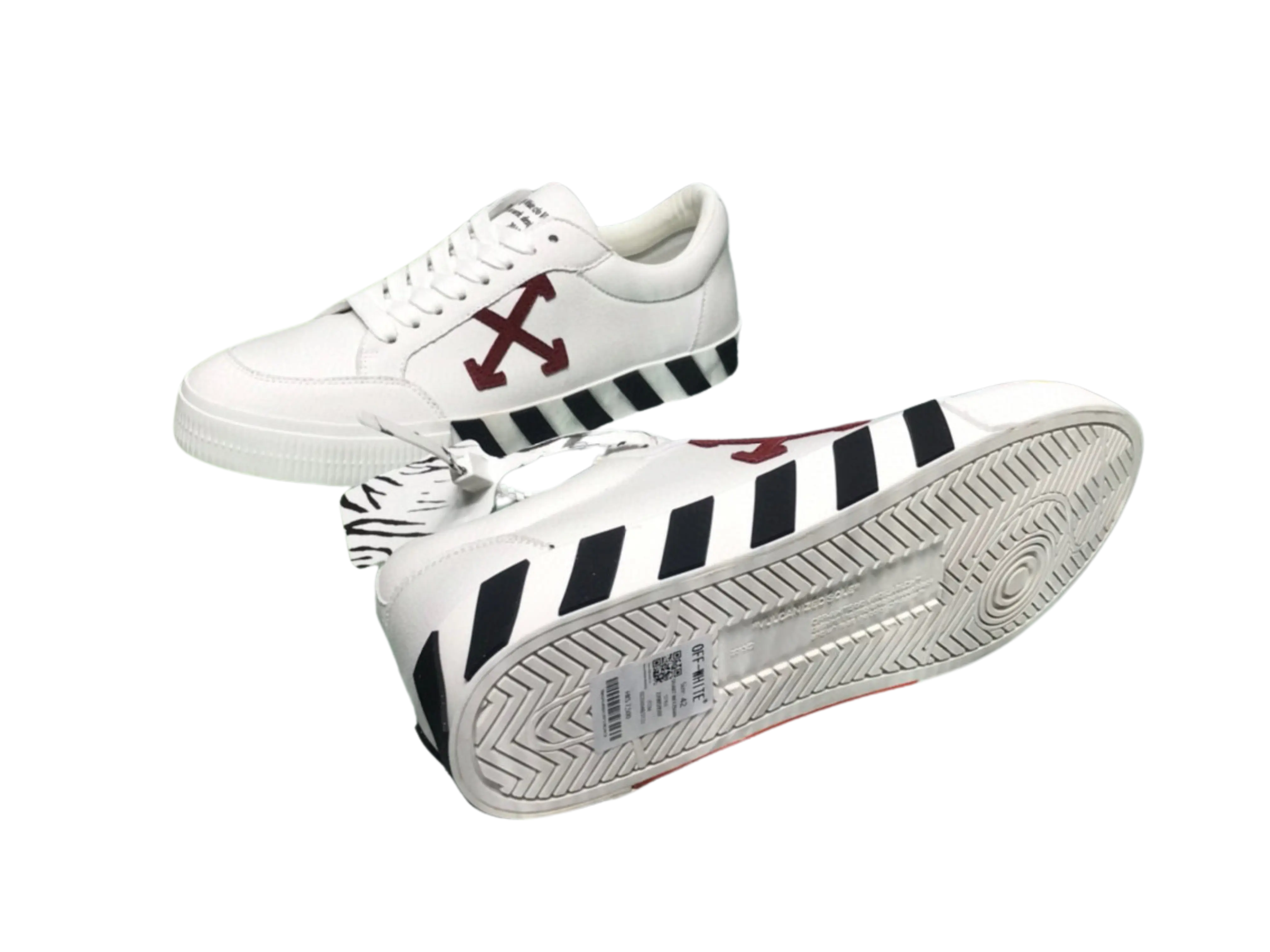 Off-White Low-Top  - White & Burgundy Off-White
