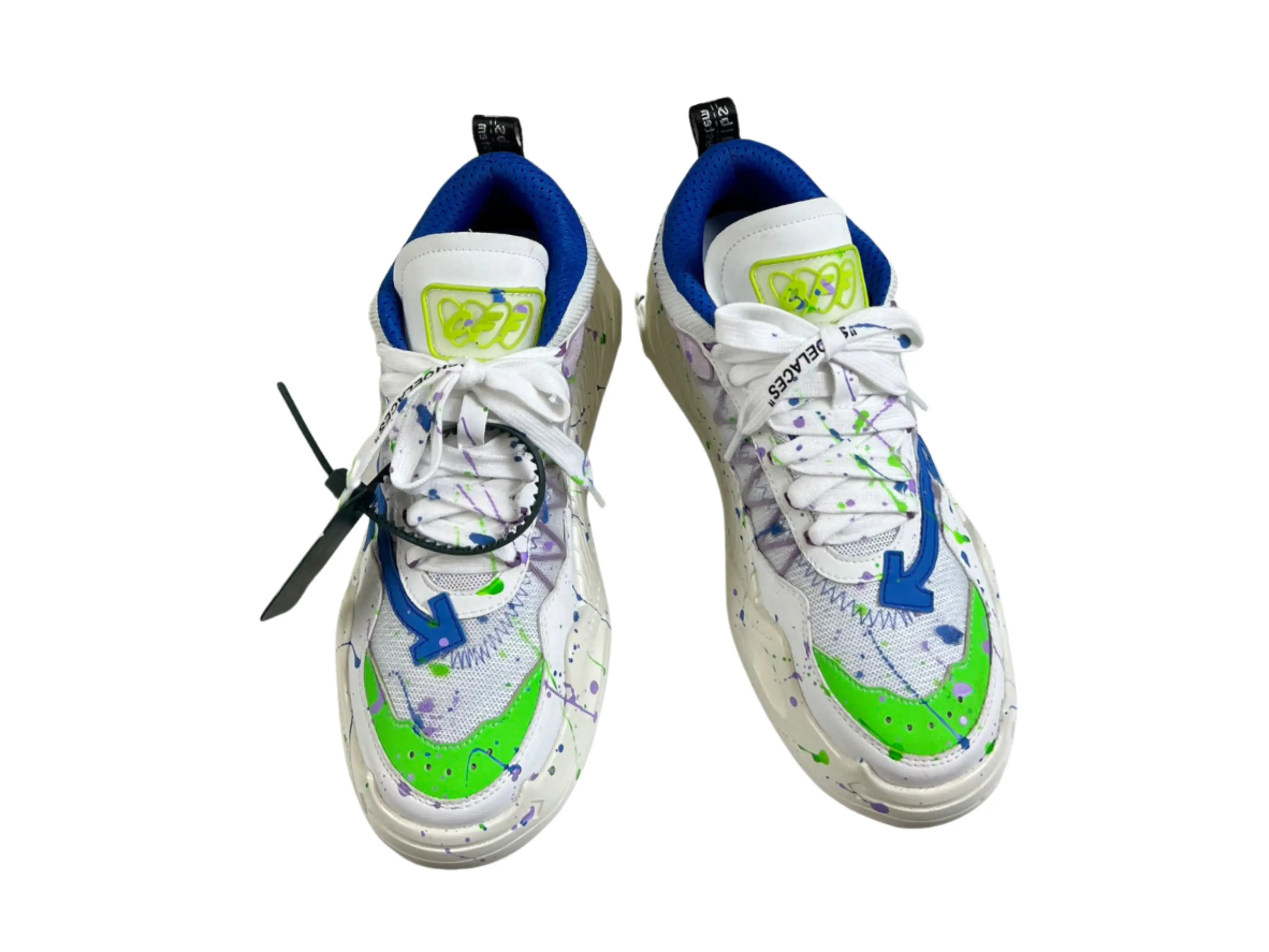 Off-White ODSY-1000 - White, Blue & Neon Splatter Off-White