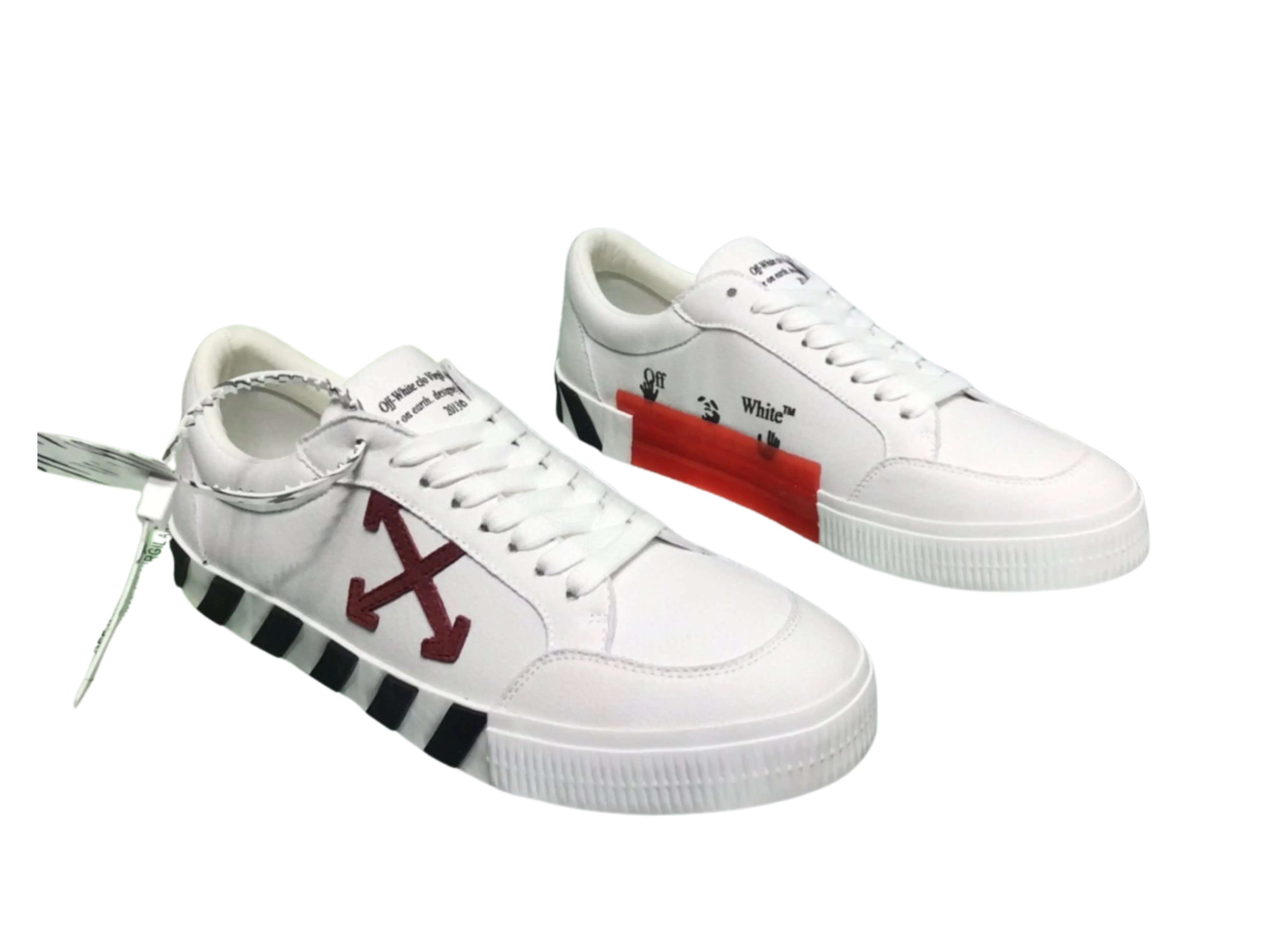 Off-White Low-Top  - White & Burgundy Off-White