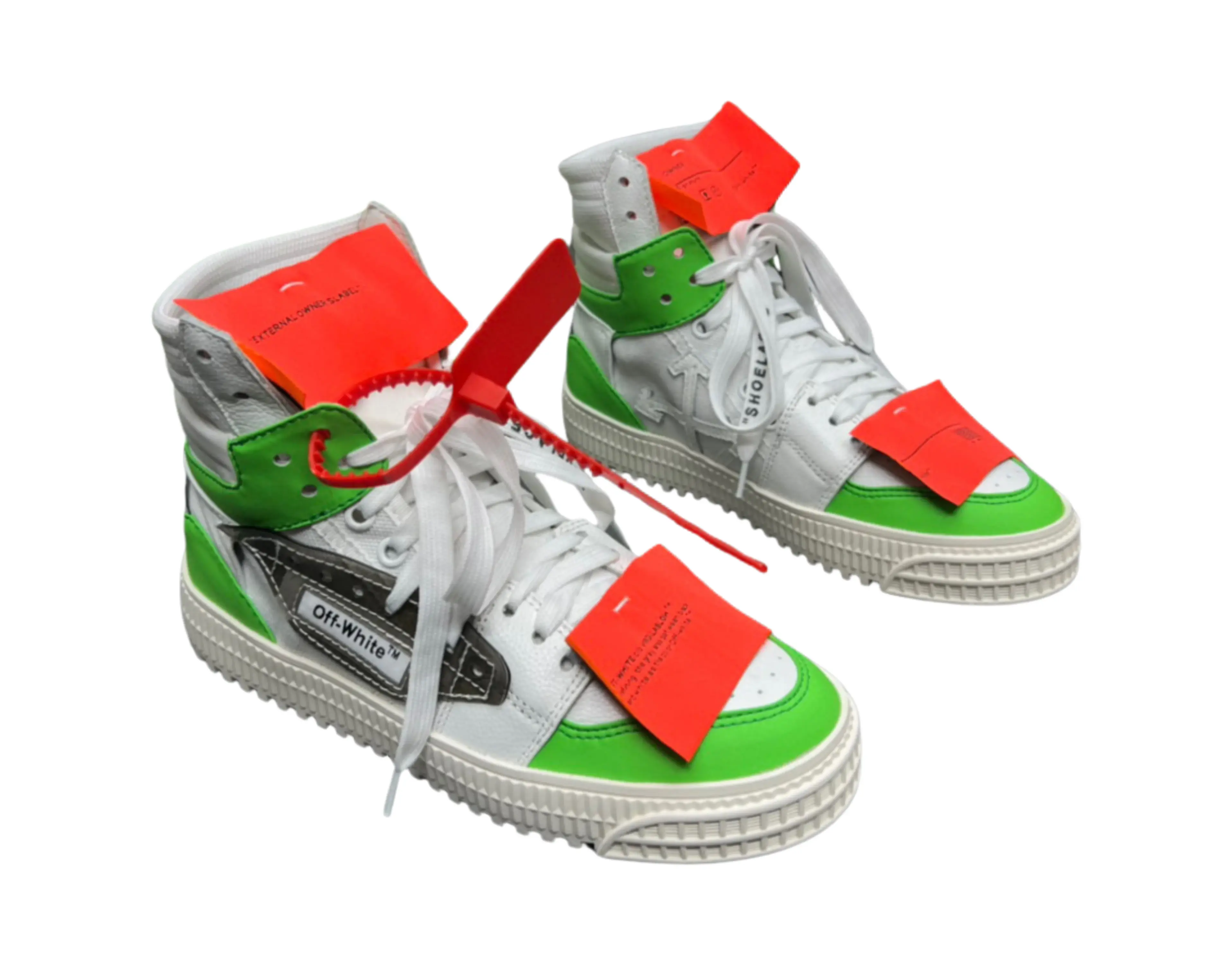 Off-White Off-Court 3.0 High Top - White, Green & Neon Orange Off-White