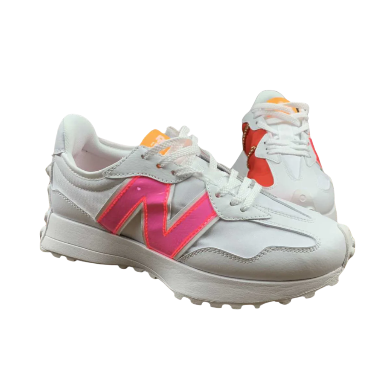 New Balance 327 - Coral Glow Chain Accent