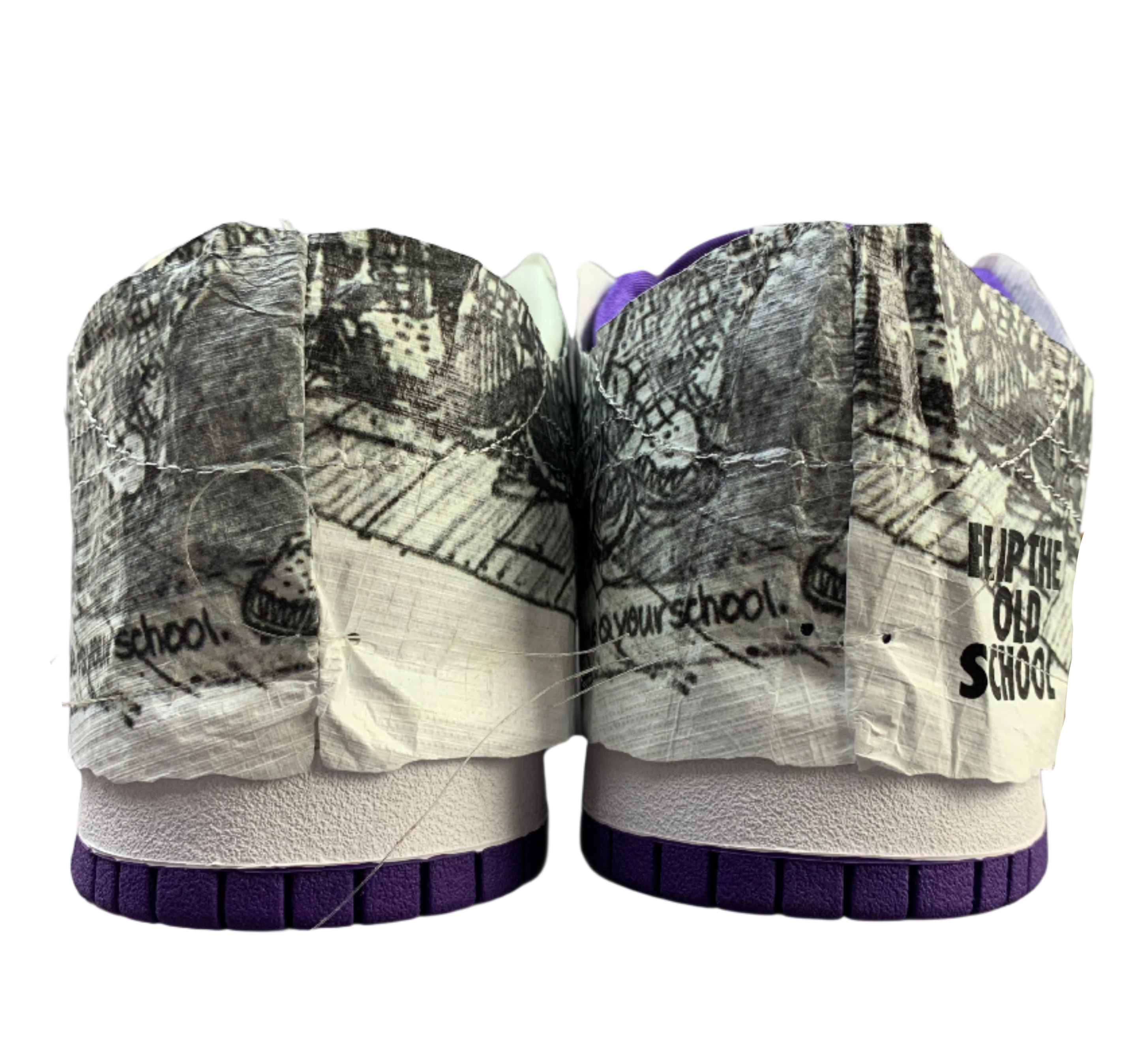 SB Dunk Low Old School Flip - Black, White & Purple