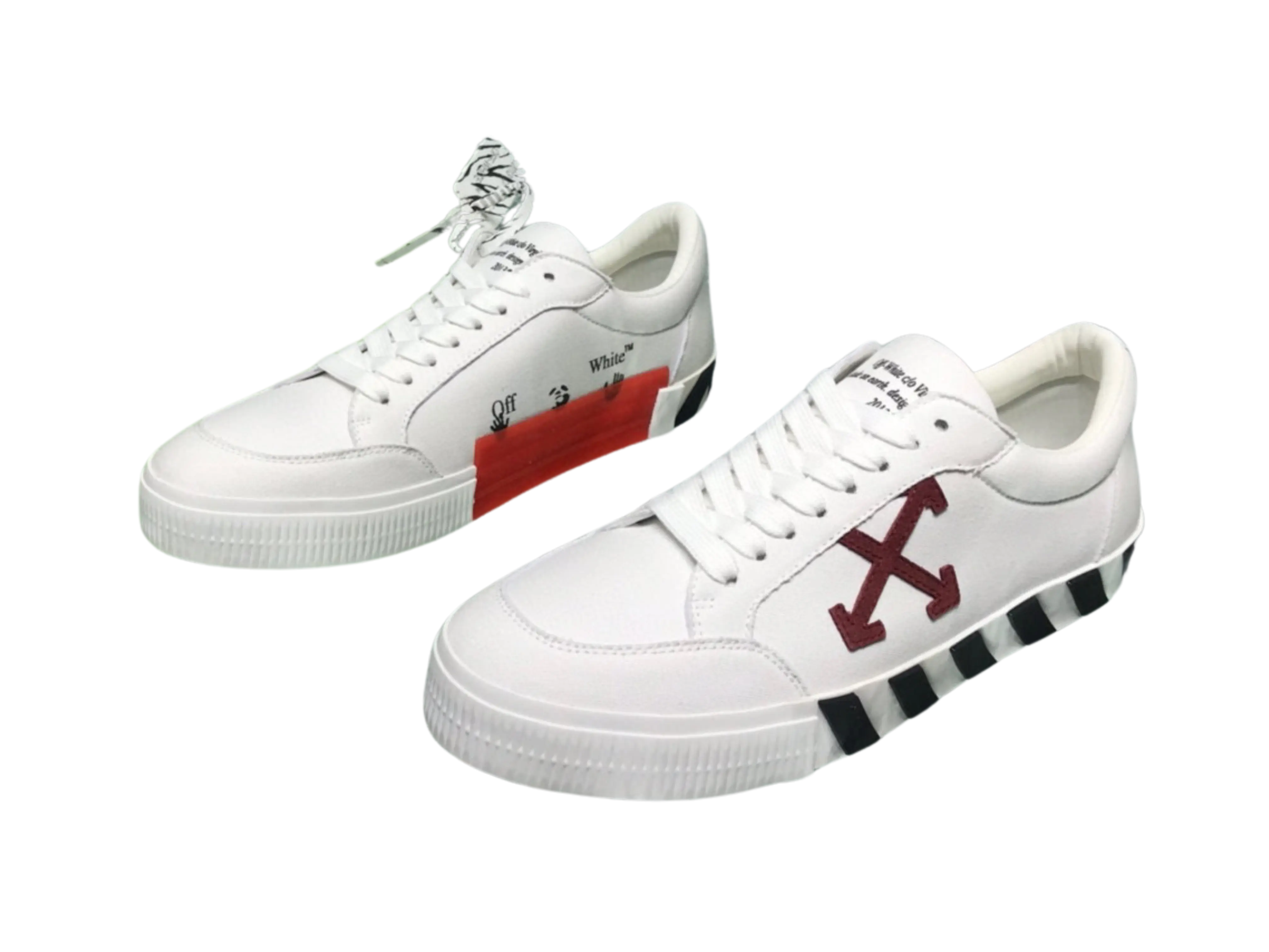 Off-White Low-Top  - White & Burgundy Off-White