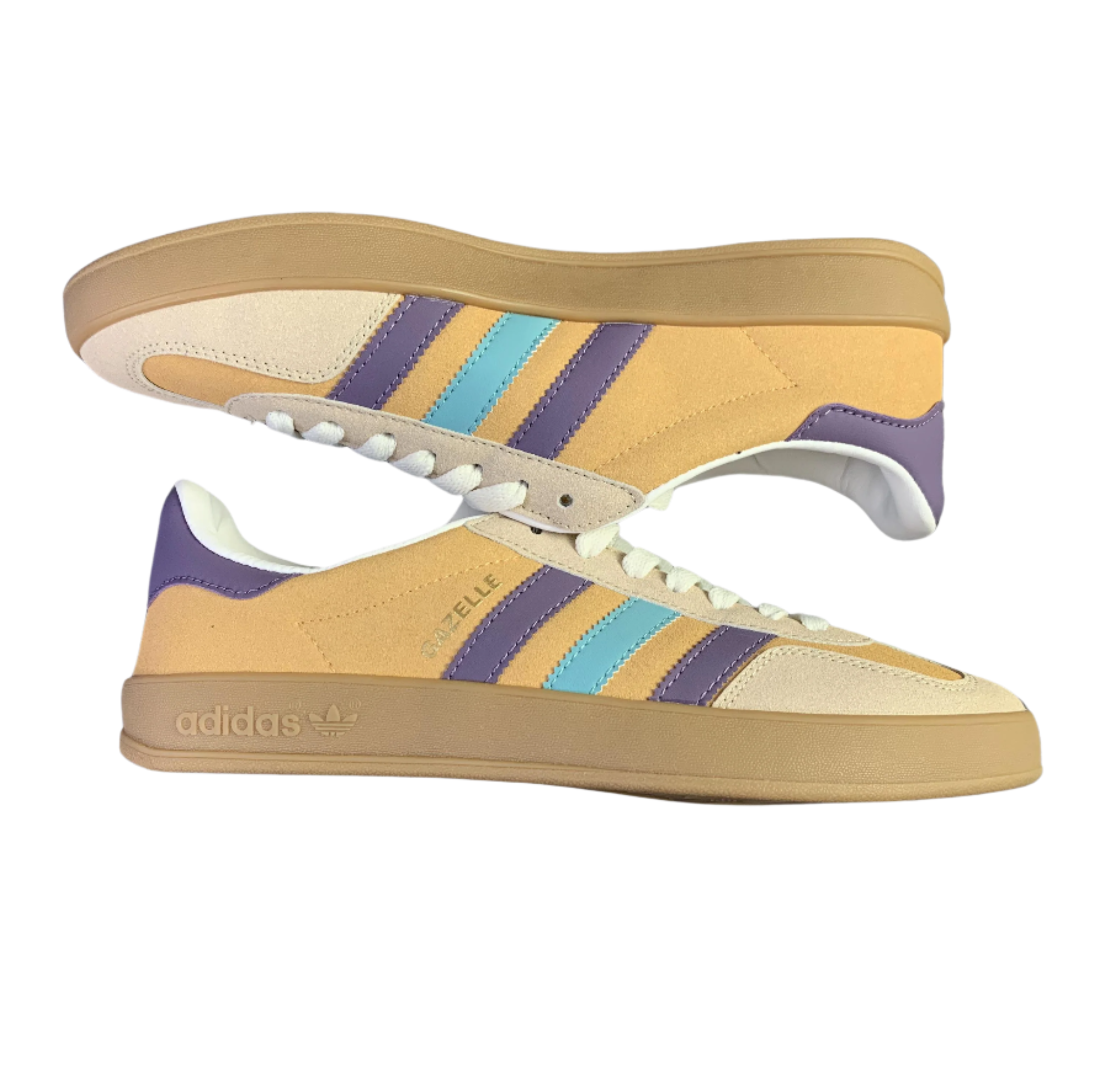 Adidas Gazelle Suede Sneakers - Beige, Purple & Blue