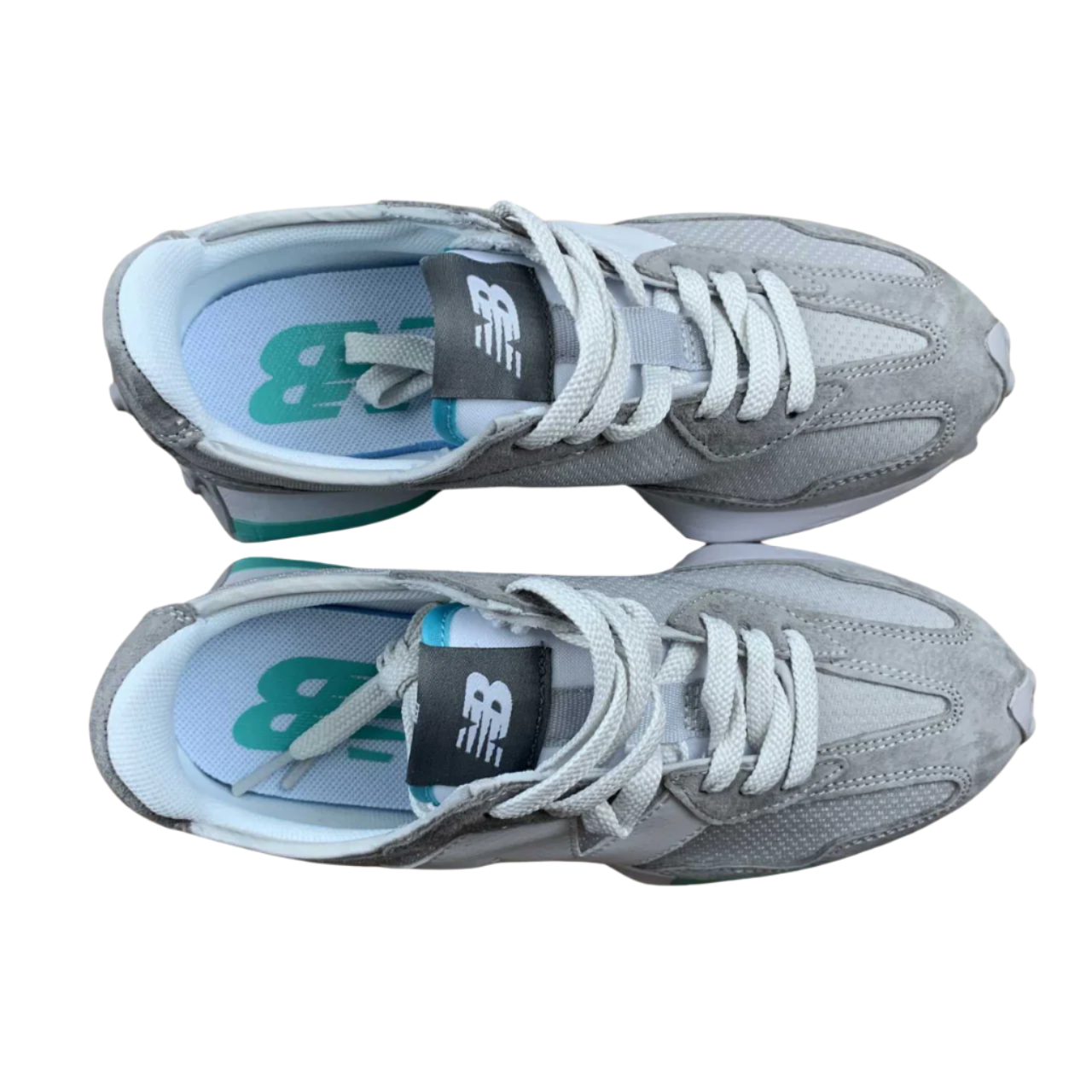 New Balance 327 - Grey & Mint Accent