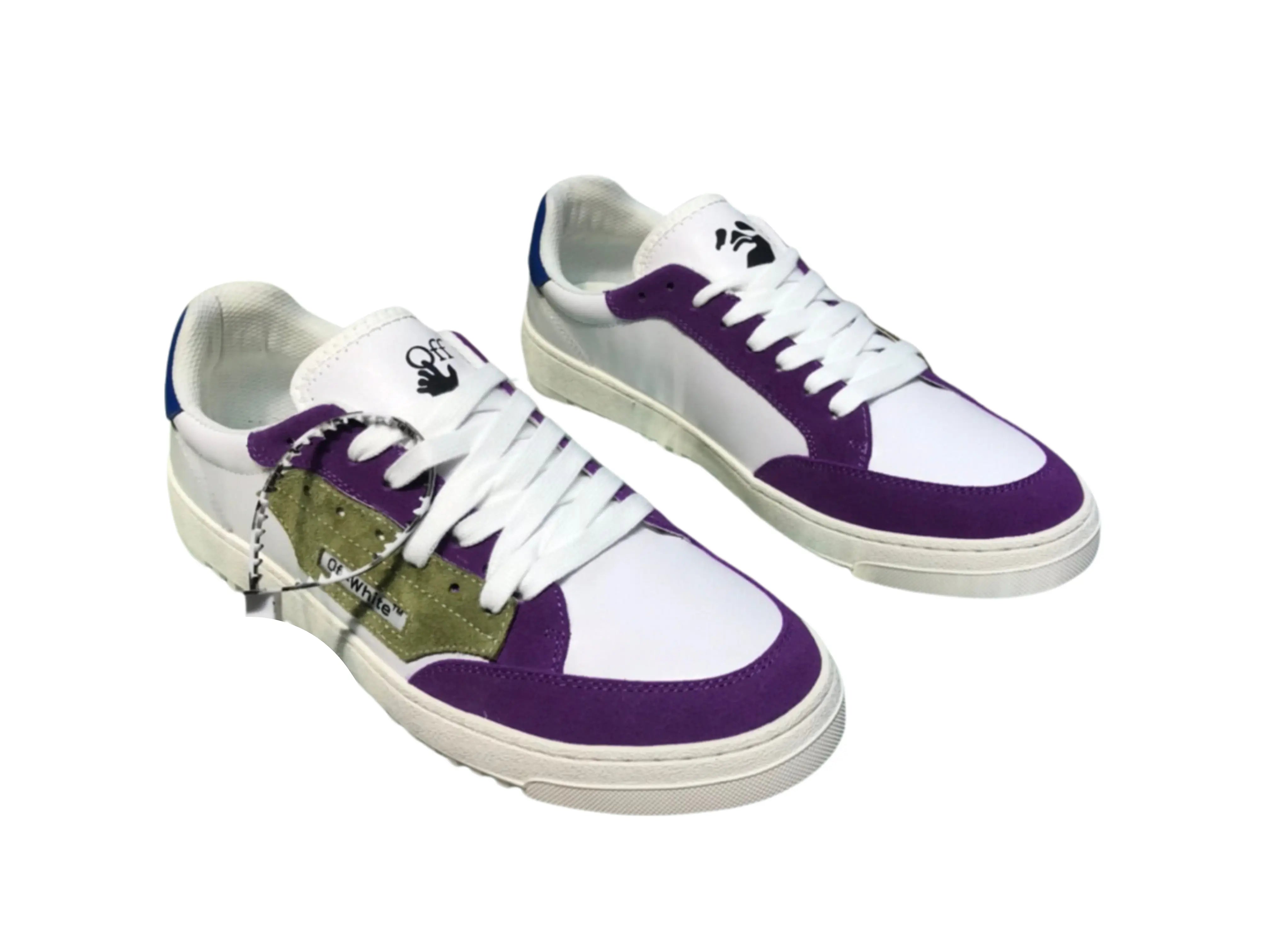 Off-White 5.0 Low Top - White, Purple & Olive Off-White