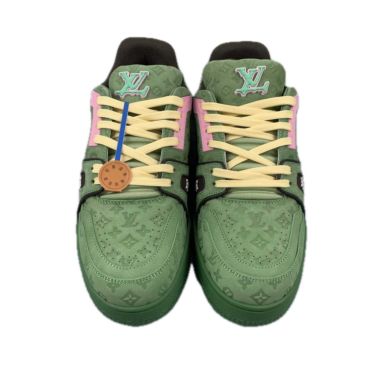 Louis Vuitton Nubuck Calf Leather Green Sneakers