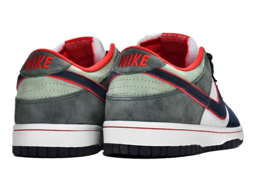 SB Dunk Low - Navy, Gray & Red