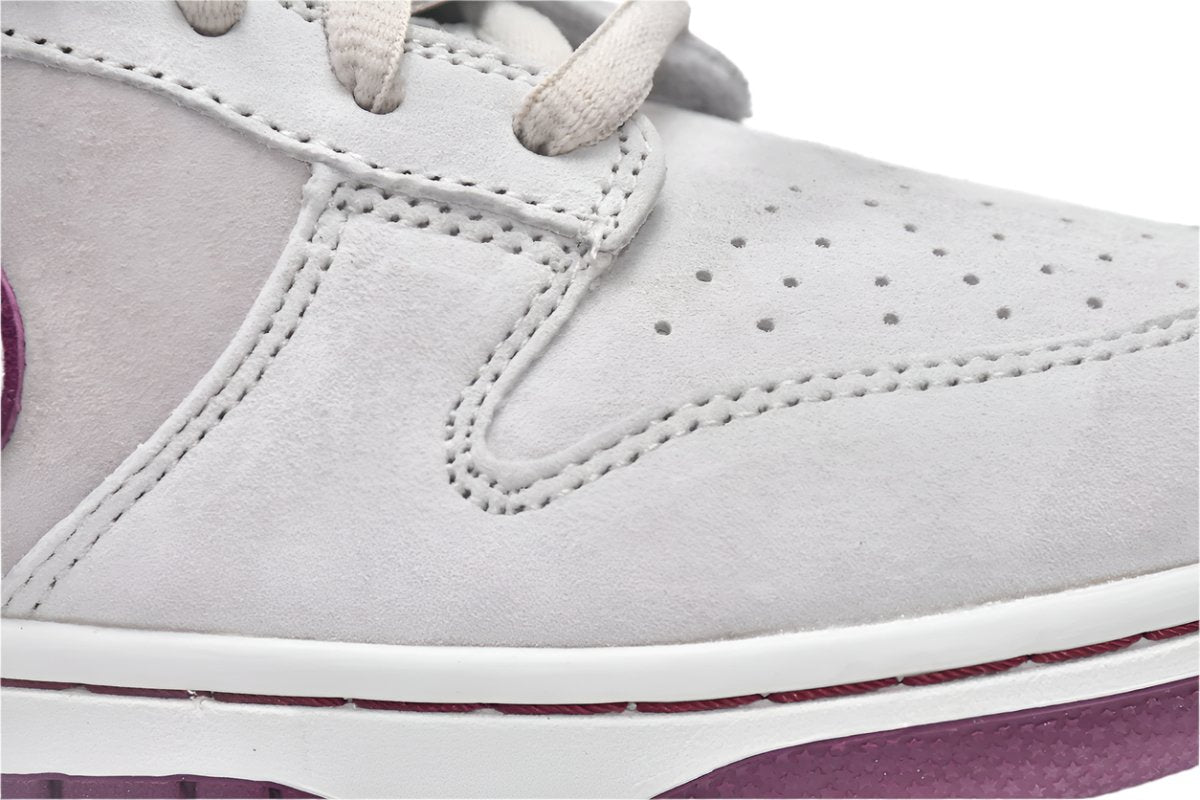 SB Dunk Low - White, Burgundy & Gray